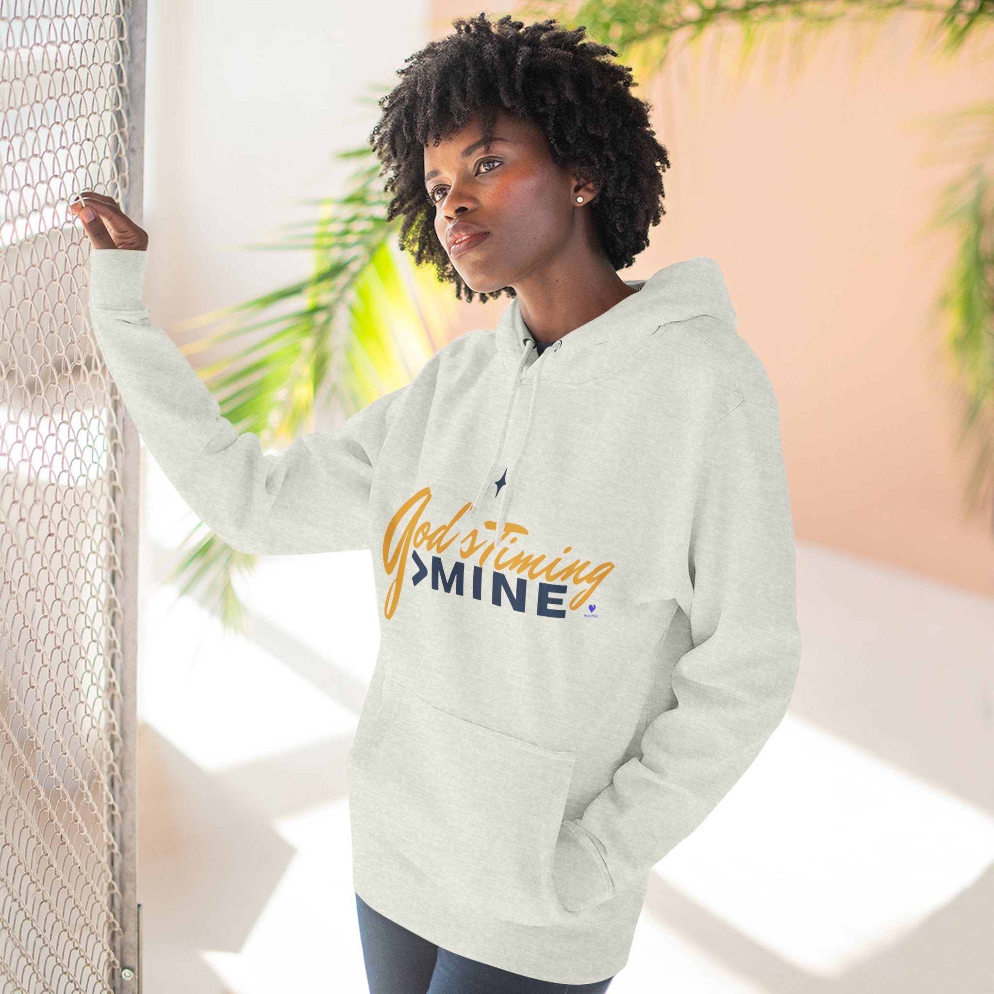 God's Timing > Mine | Unisex Fleece Hooded Sweatshirt
