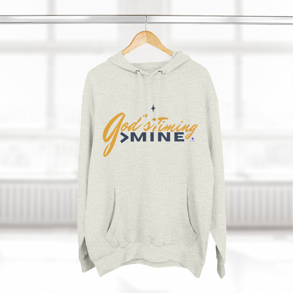God's Timing > Mine | Unisex Fleece Hooded Sweatshirt