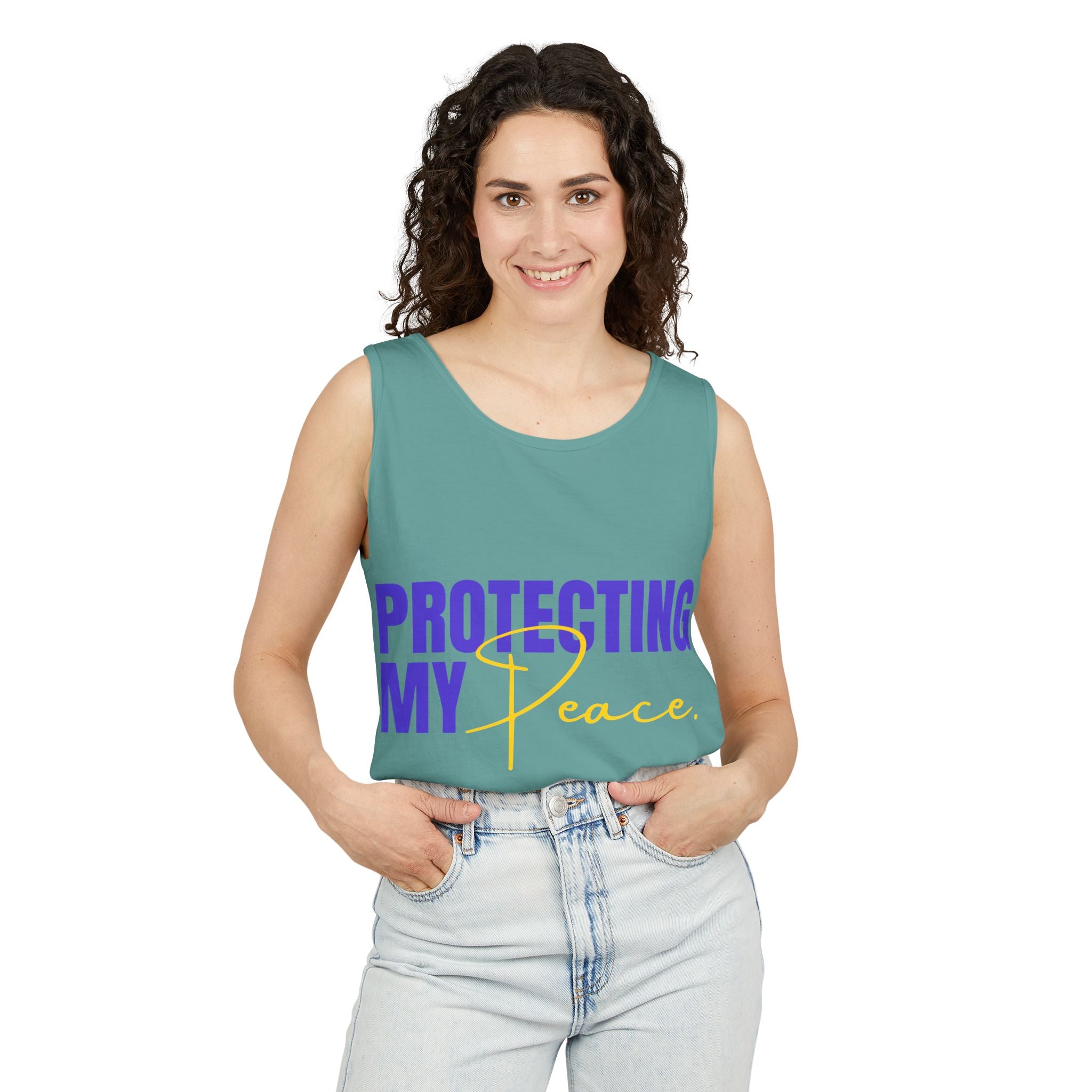 Protecting My Peace | Unisex Garment-Dyed Tank Top