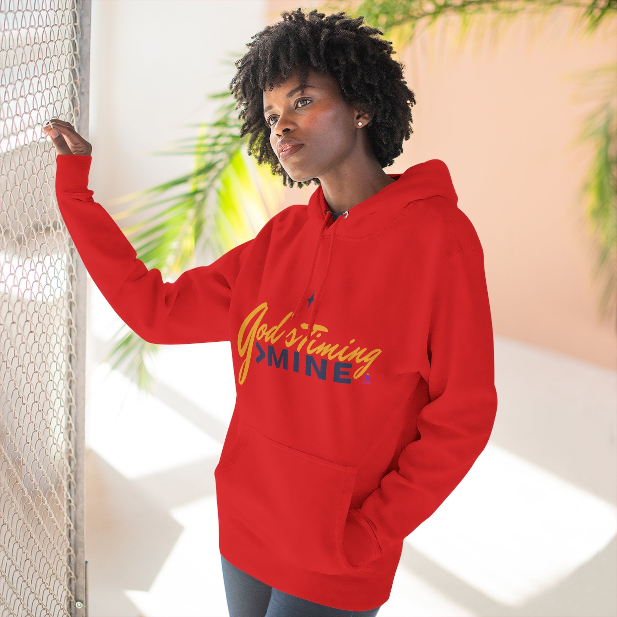 God's Timing > Mine | Unisex Fleece Hooded Sweatshirt