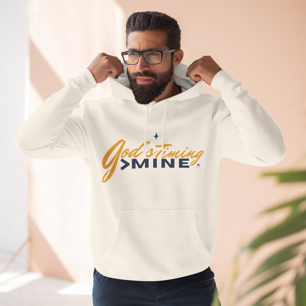God's Timing > Mine | Unisex Fleece Hooded Sweatshirt