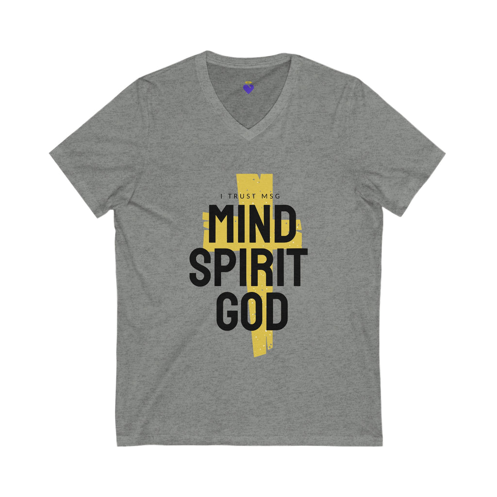 Mind-Spirit_God| Faith-Inspired V-Neck Tee