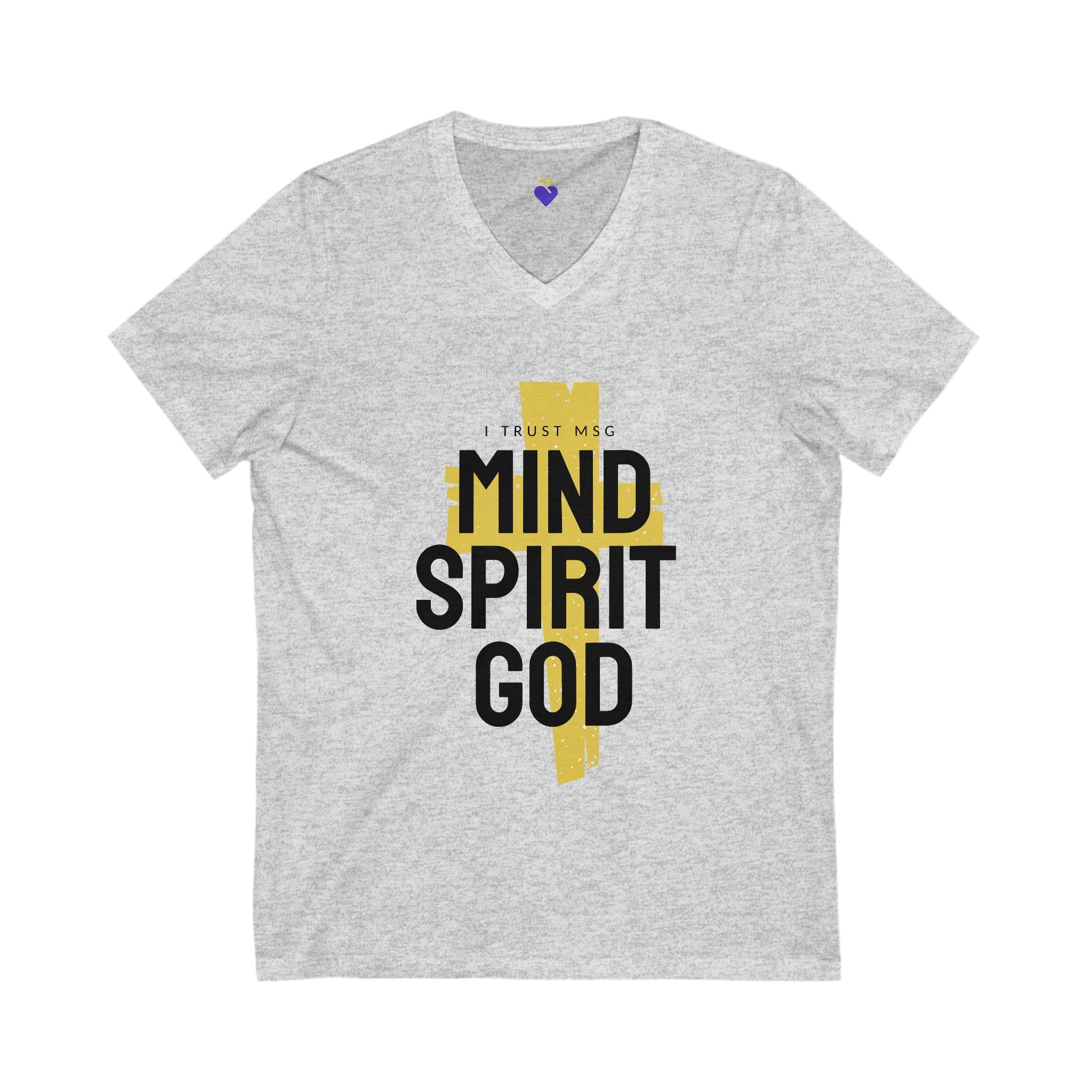 Mind-Spirit_God| Faith-Inspired V-Neck Tee