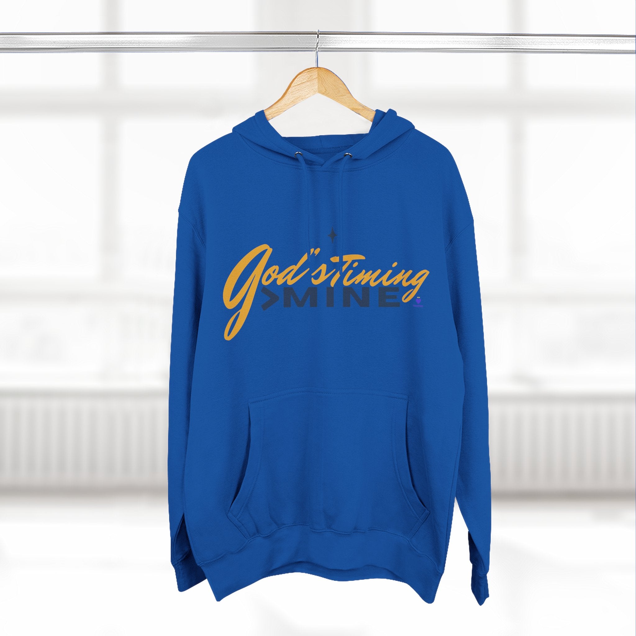 God's Timing > Mine | Unisex Fleece Hooded Sweatshirt
