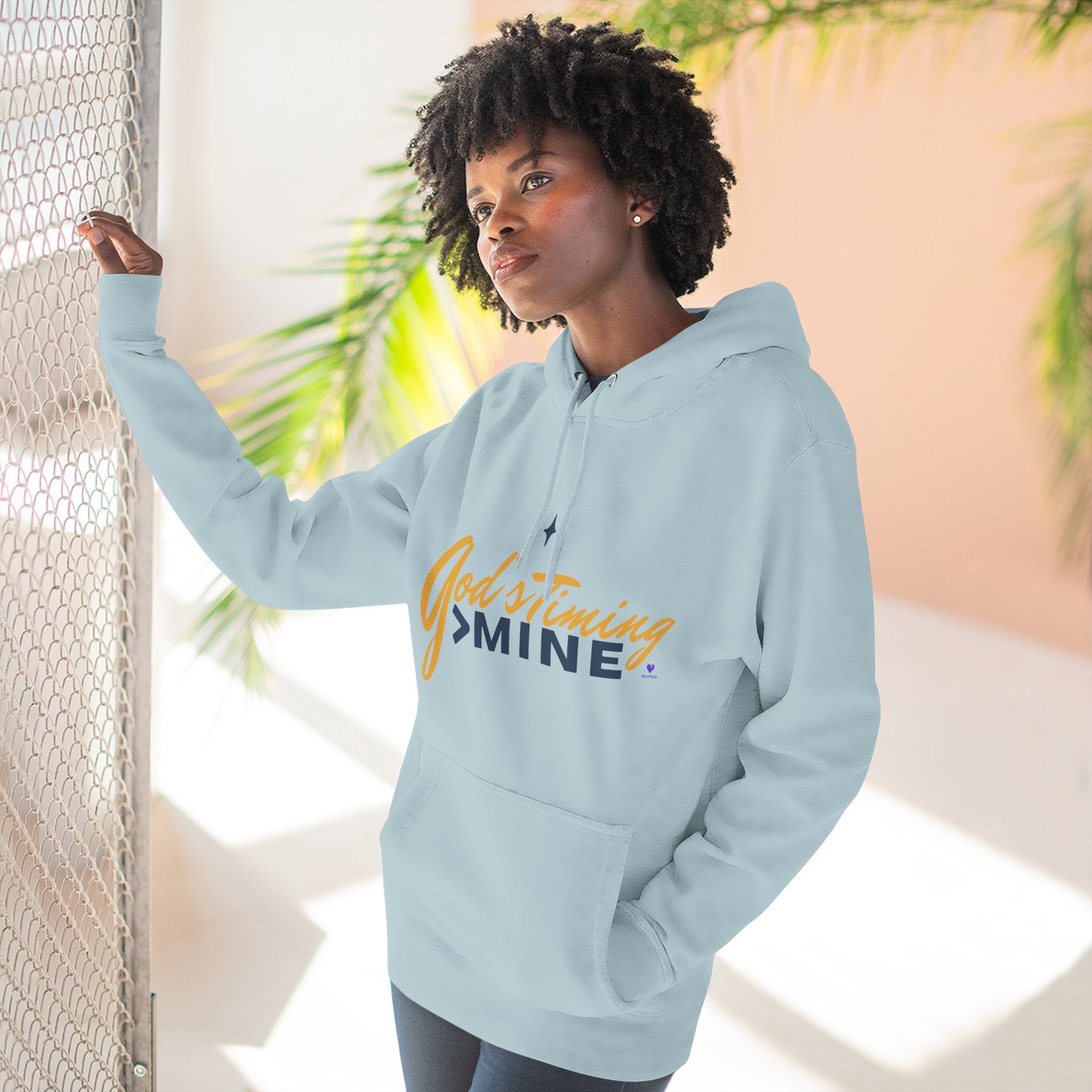 God's Timing > Mine | Unisex Fleece Hooded Sweatshirt