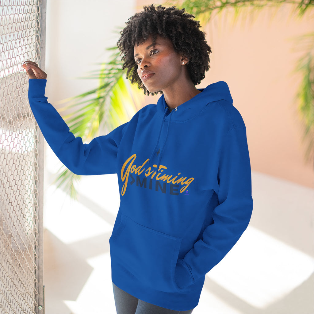 God's Timing > Mine | Unisex Fleece Hooded Sweatshirt