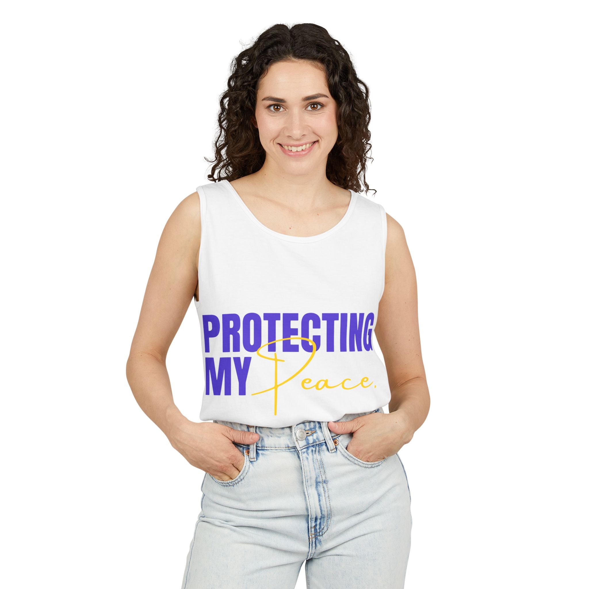 Protecting My Peace | Unisex Garment-Dyed Tank Top