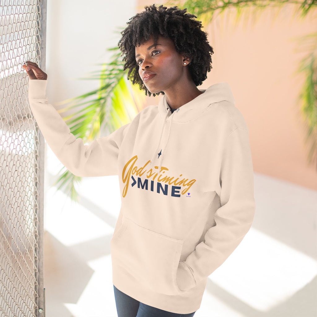 God's Timing > Mine | Unisex Fleece Hooded Sweatshirt