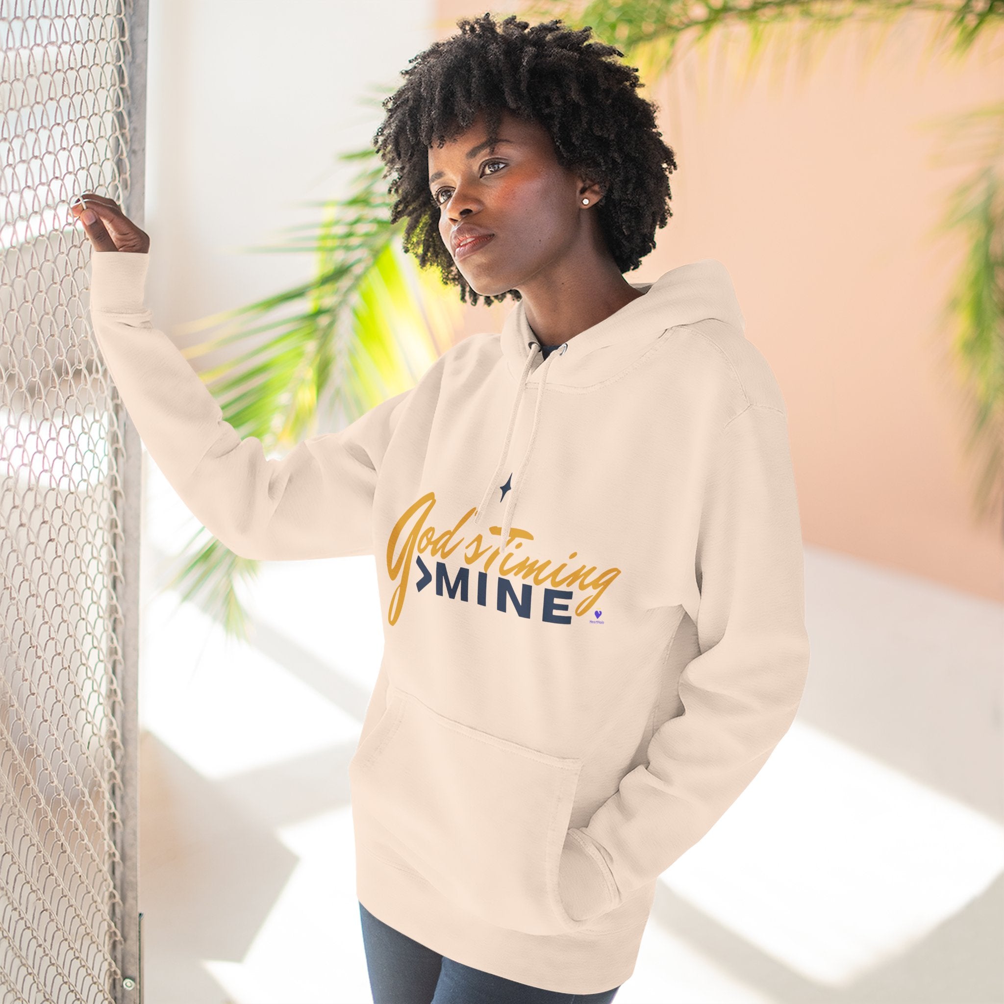 God's Timing > Mine | Unisex Fleece Hooded Sweatshirt