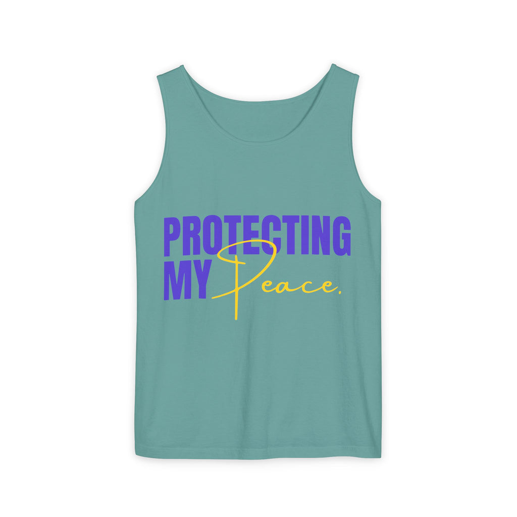 Protecting My Peace | Unisex Garment-Dyed Tank Top
