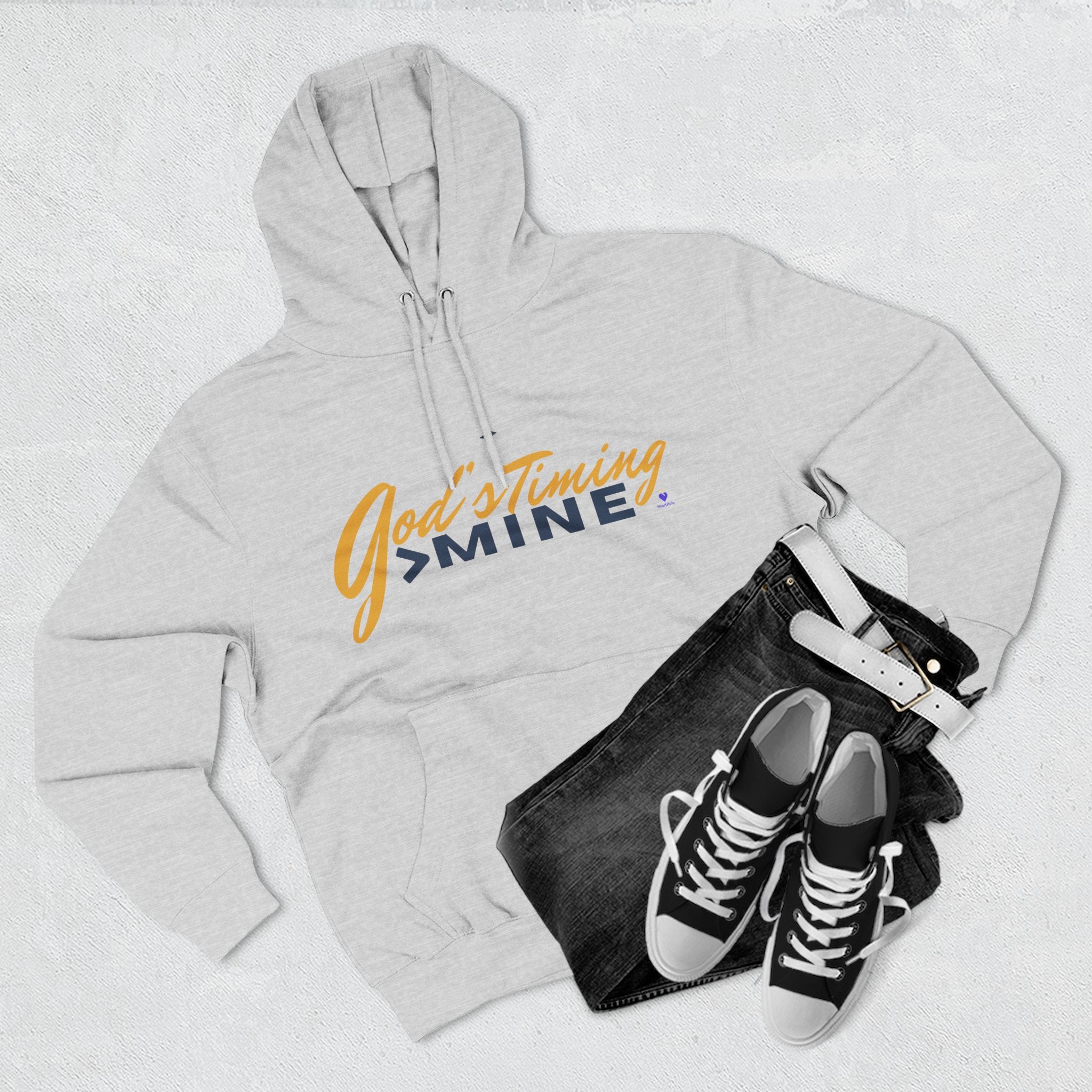 God's Timing > Mine | Unisex Fleece Hooded Sweatshirt