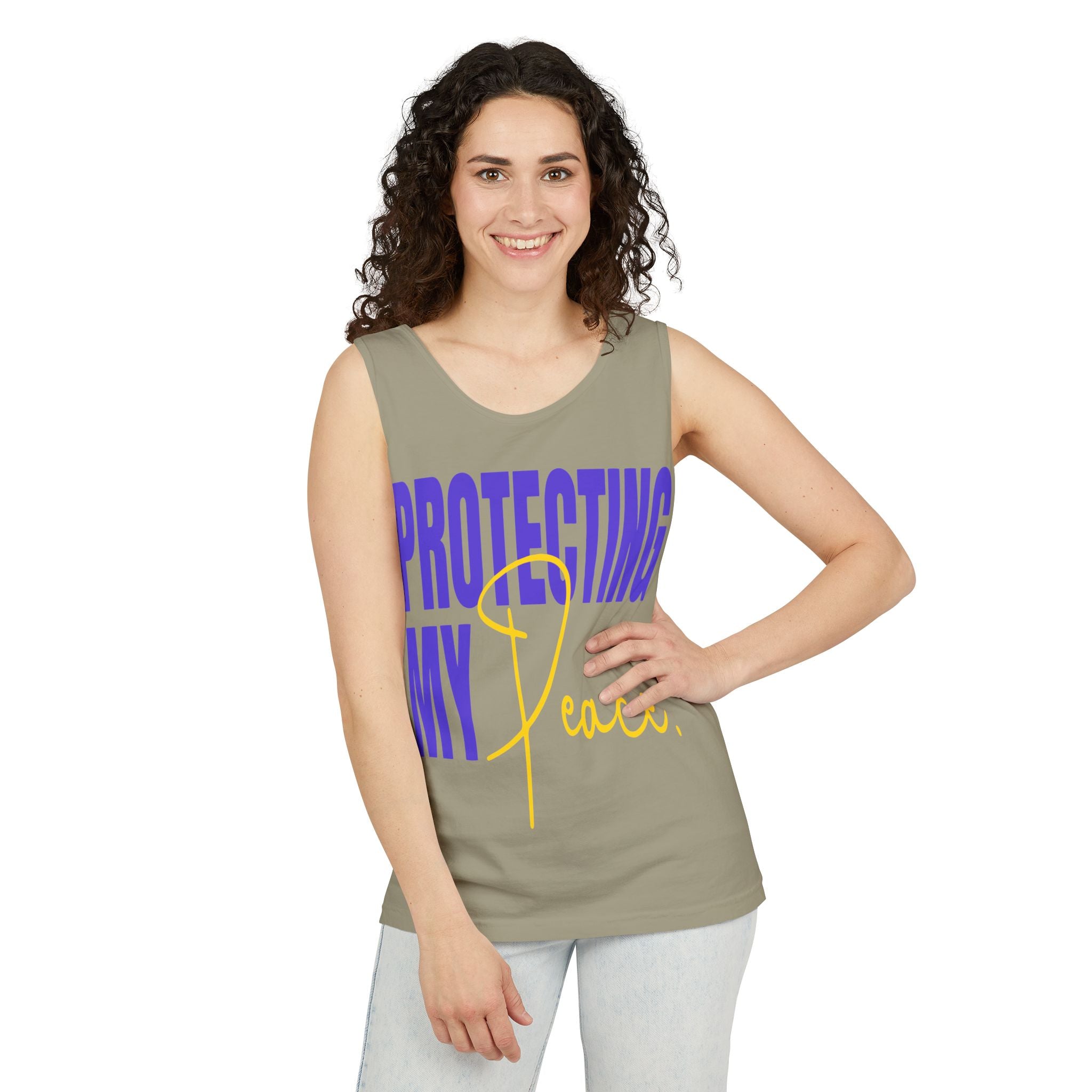 Protecting My Peace | Unisex Garment-Dyed Tank