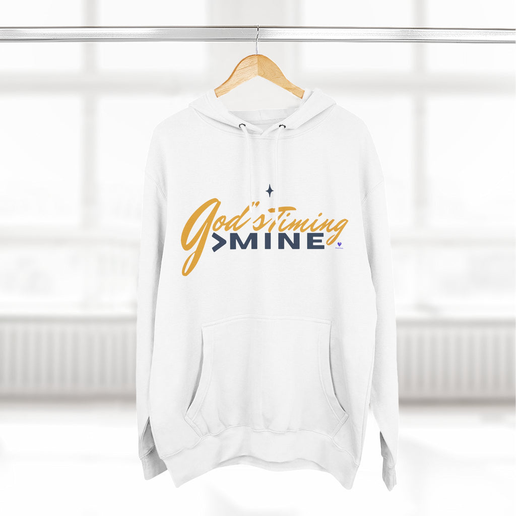 God's Timing > Mine | Unisex Fleece Hooded Sweatshirt