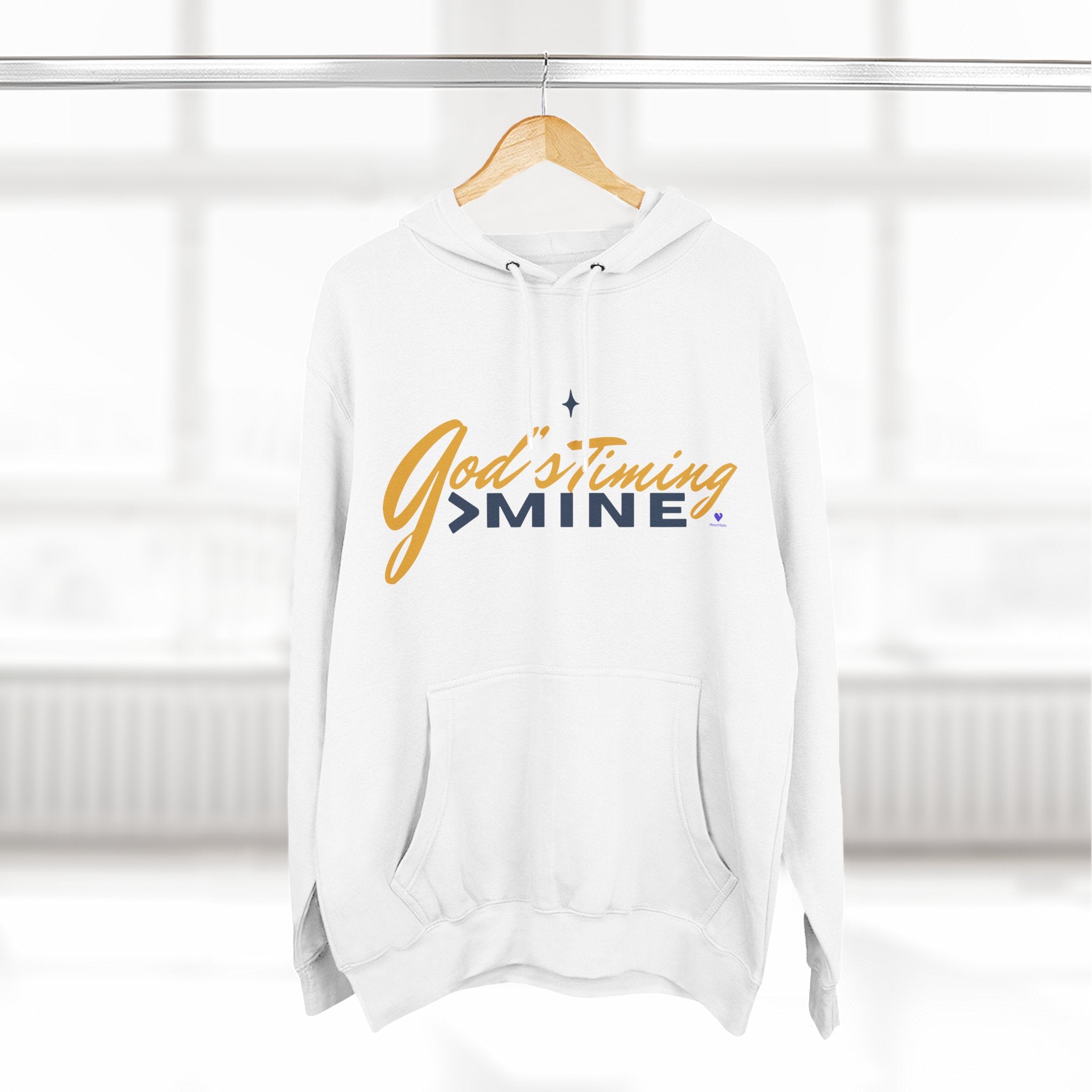 God's Timing > Mine | Unisex Fleece Hooded Sweatshirt