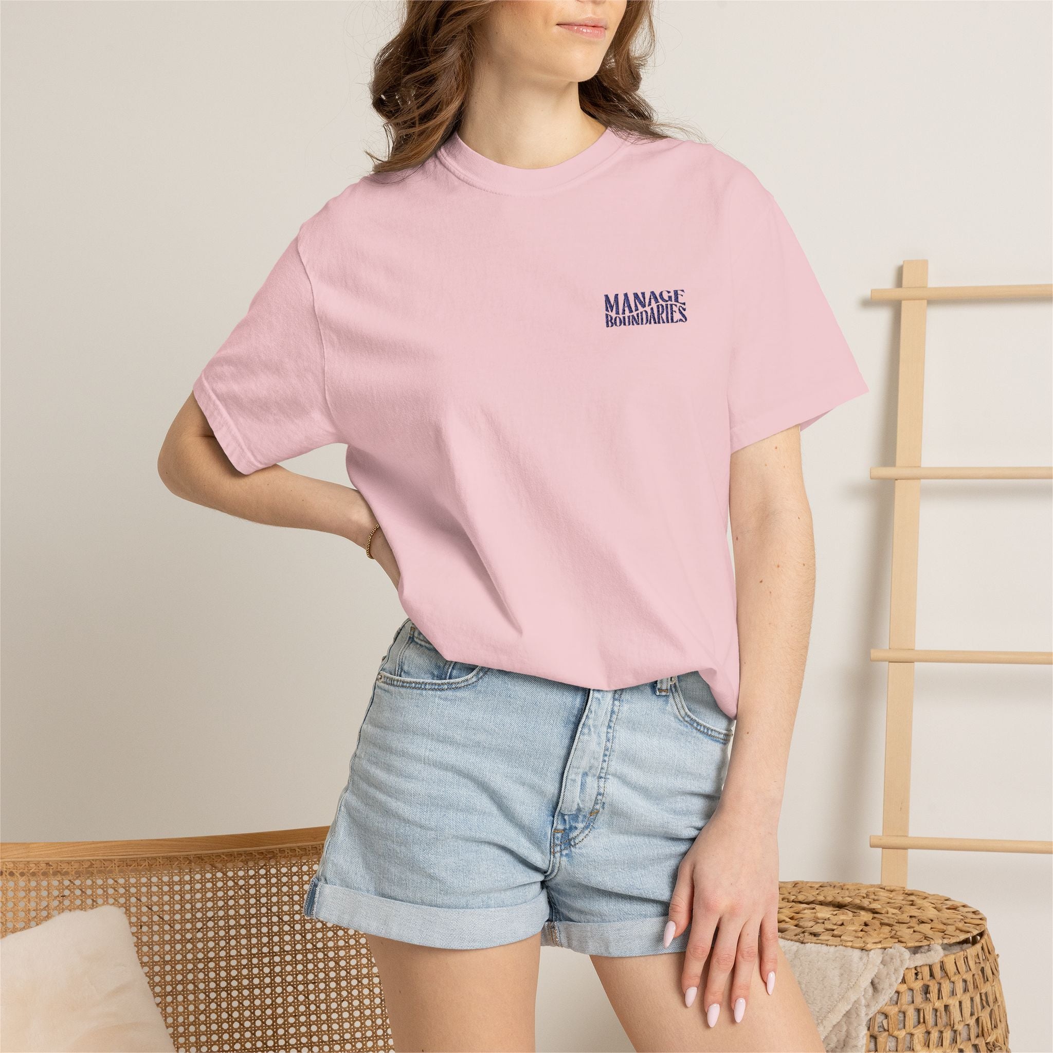 Manage Boundaries | Embroidered Garment-Dyed T-Shirt