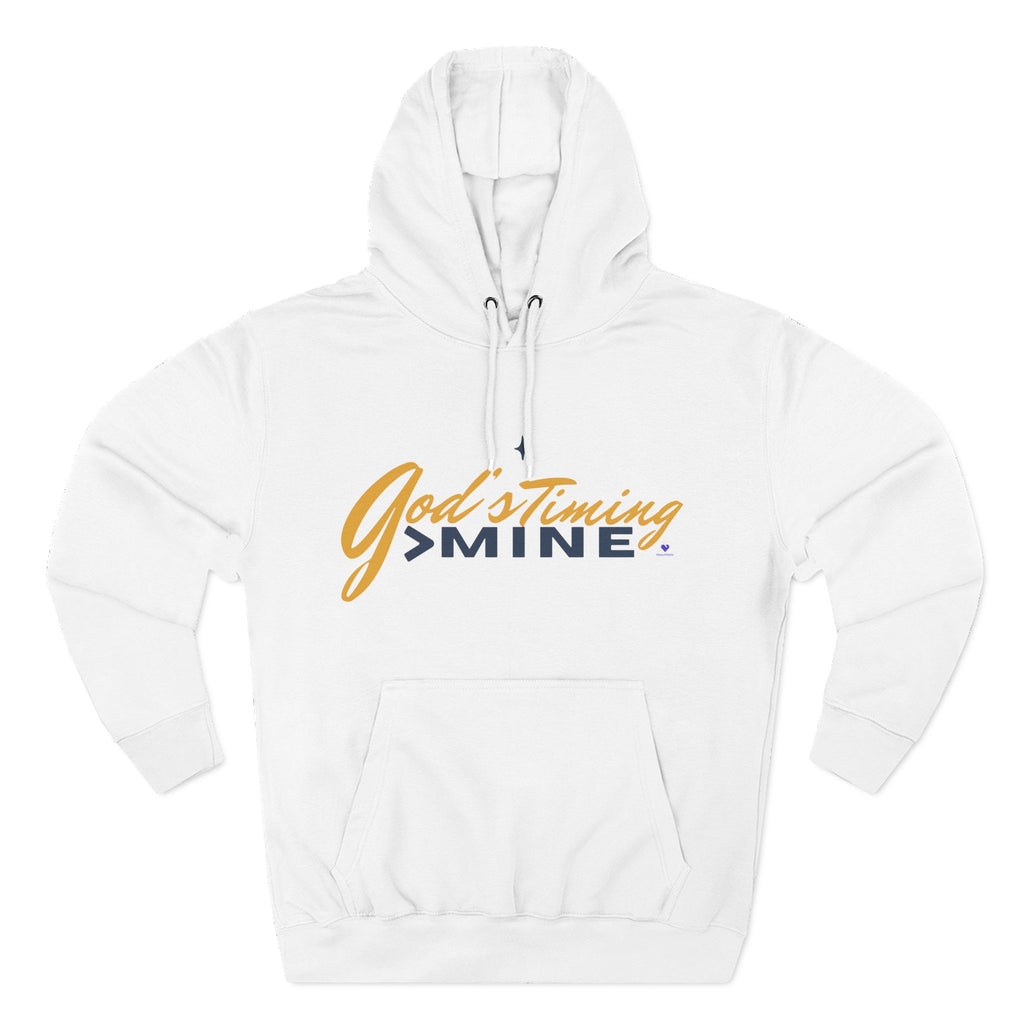 God's Timing > Mine | Unisex Fleece Hooded Sweatshirt