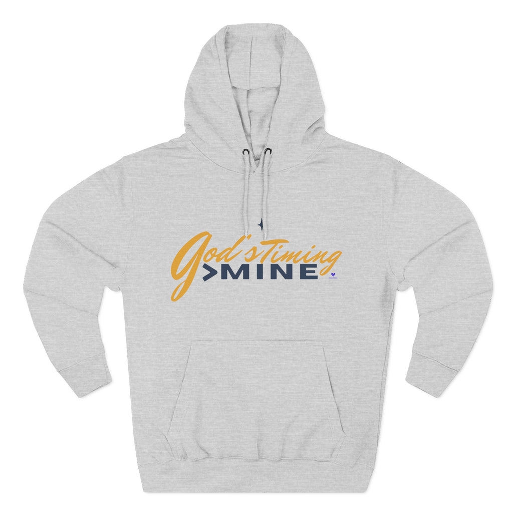 God's Timing > Mine | Unisex Fleece Hooded Sweatshirt