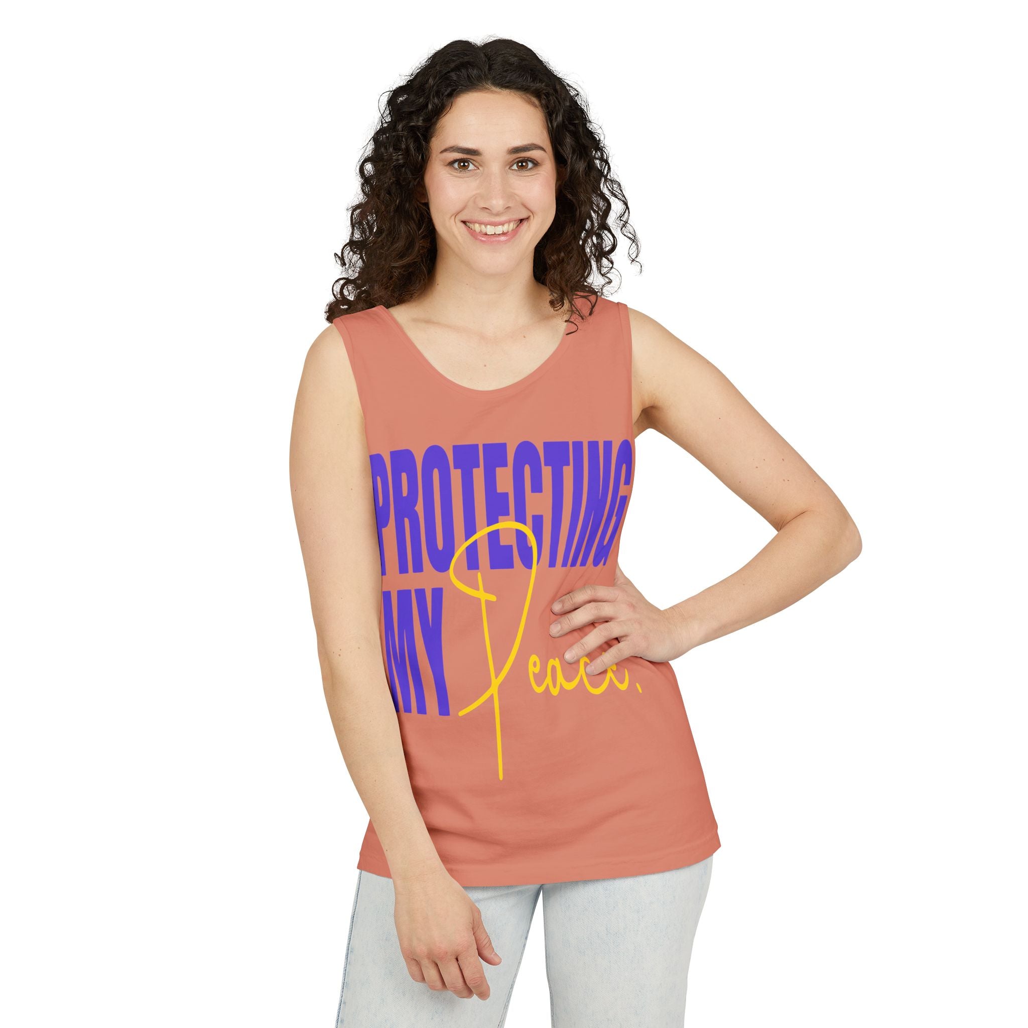 Protecting My Peace | Unisex Garment-Dyed Tank