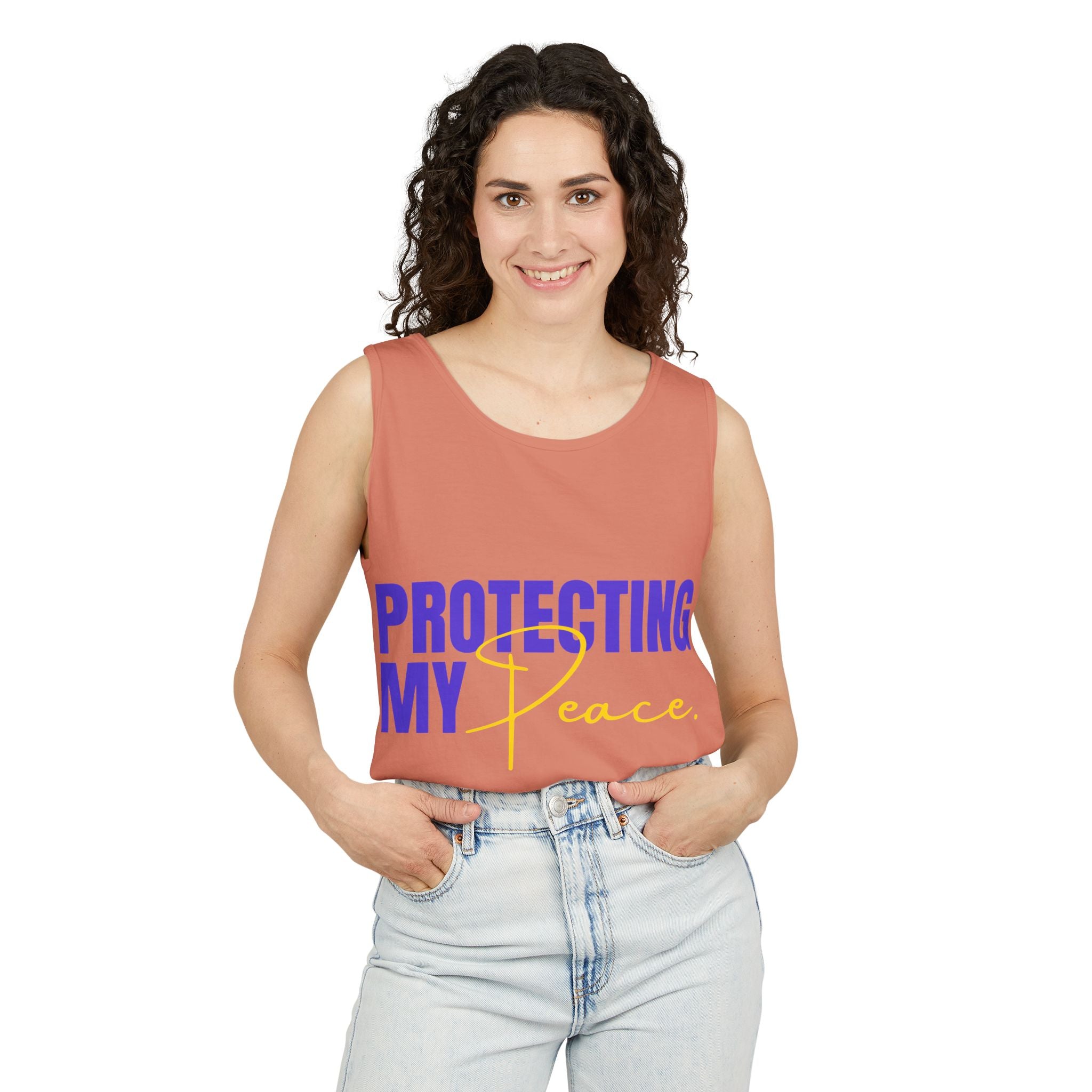Protecting My Peace | Unisex Garment-Dyed Tank Top