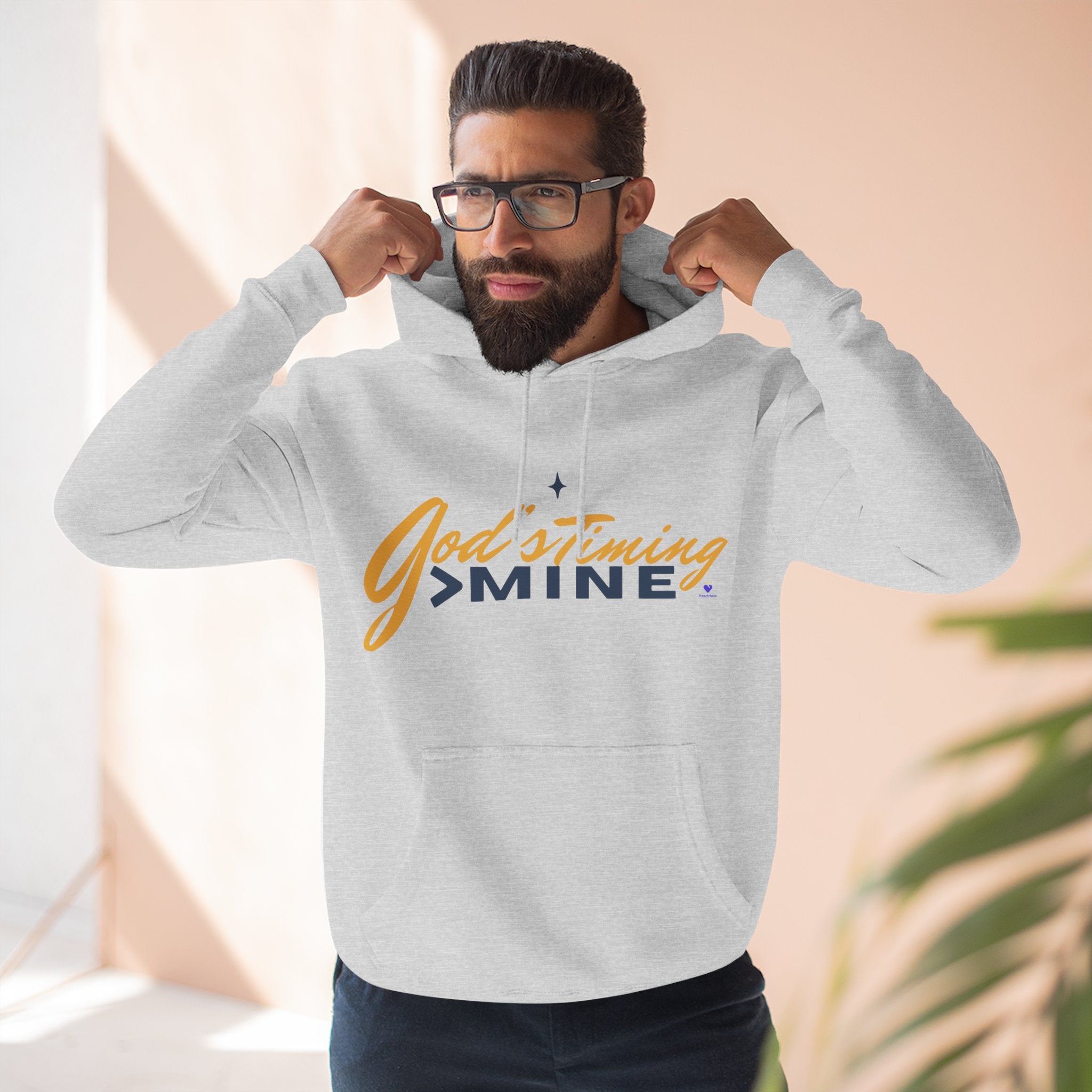 God's Timing > Mine | Unisex Fleece Hooded Sweatshirt