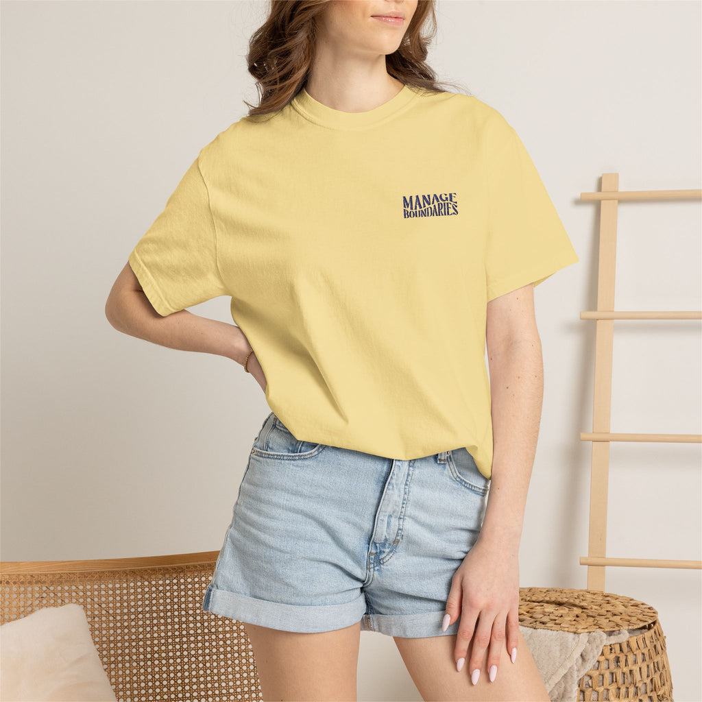 Manage Boundaries | Embroidered Garment-Dyed T-Shirt