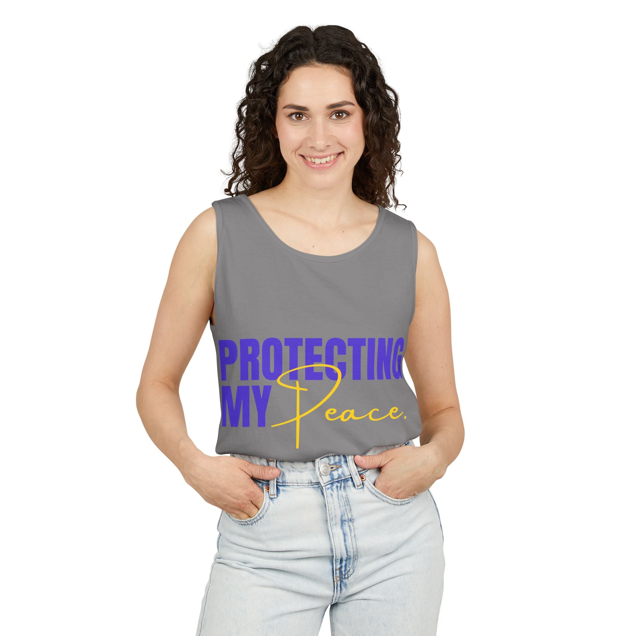 Protecting My Peace | Unisex Garment-Dyed Tank Top