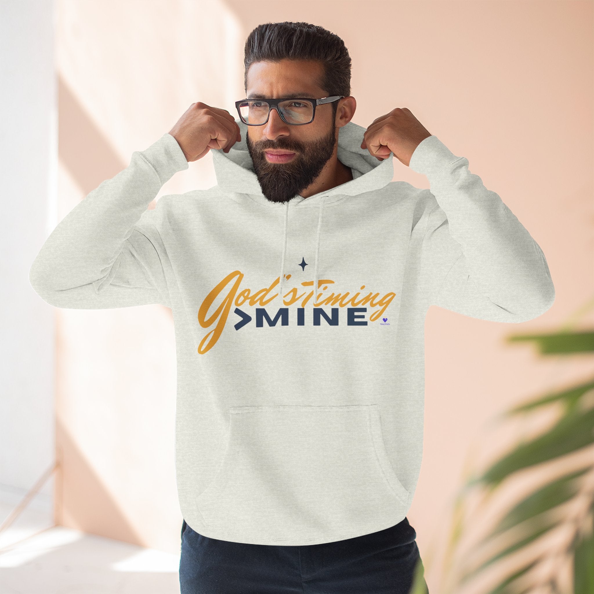 God's Timing > Mine | Unisex Fleece Hooded Sweatshirt