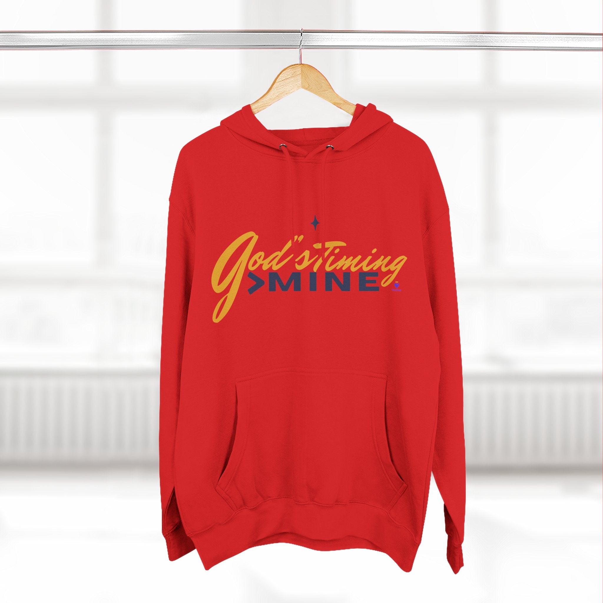 God's Timing > Mine | Unisex Fleece Hooded Sweatshirt