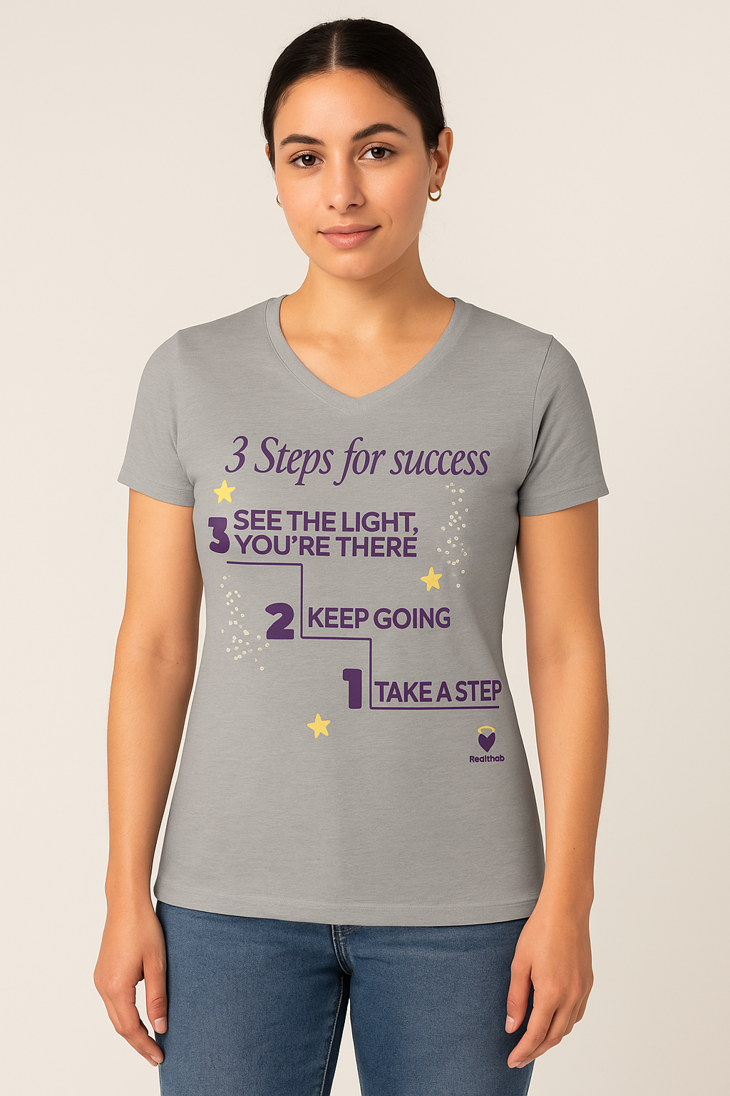 3 Steps to Success V-Neck Tee