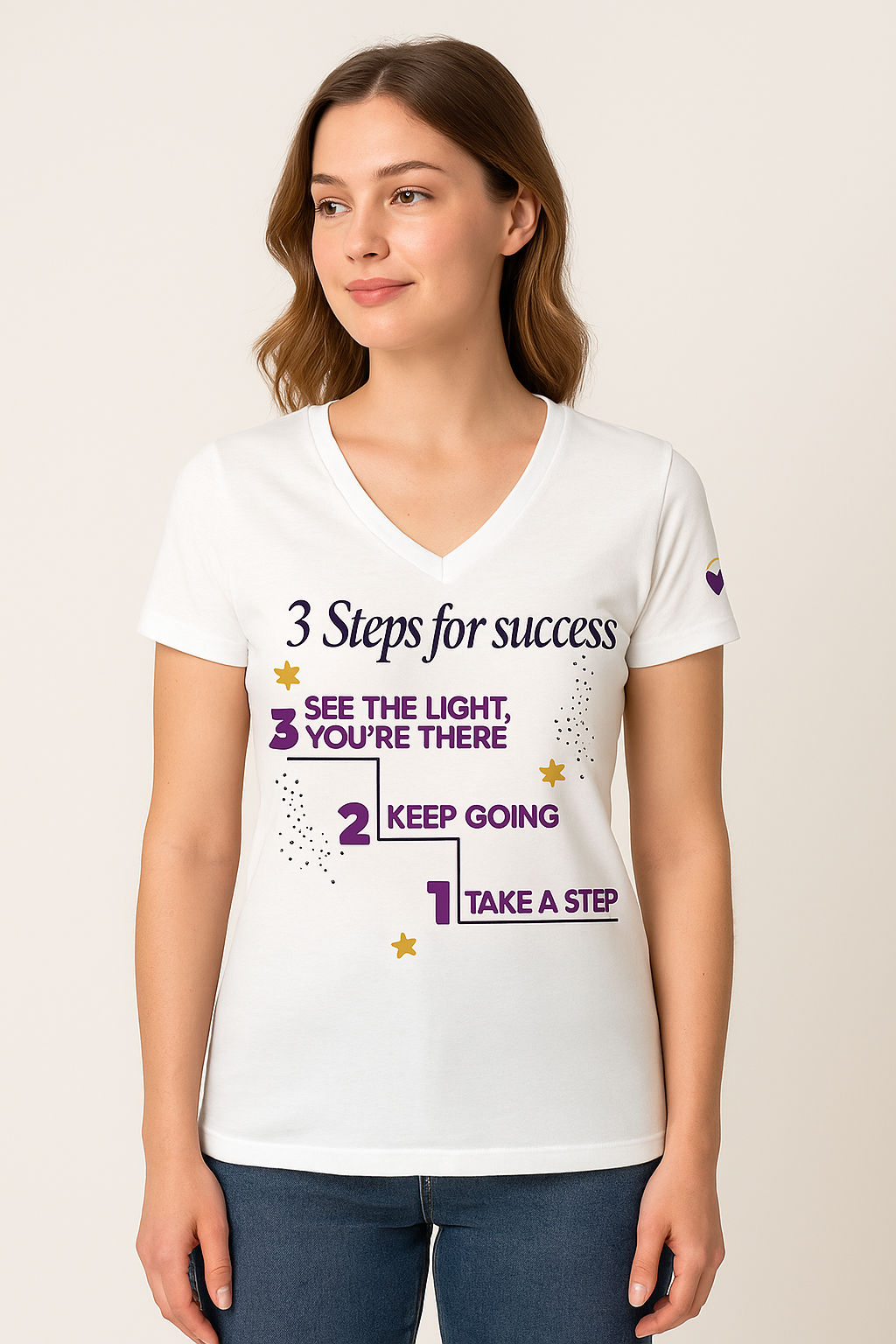 3 Steps to Success V-Neck Tee