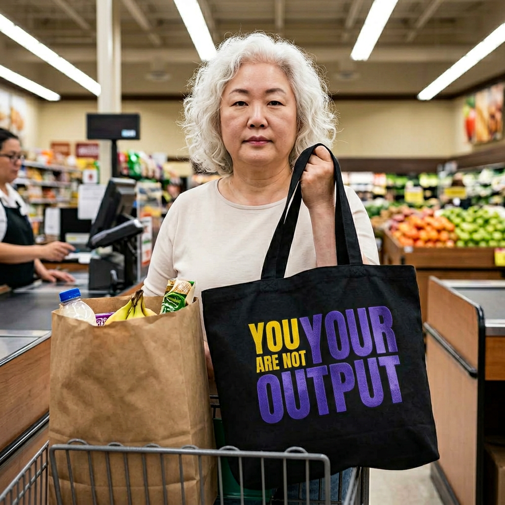 "You Are Not Your Output" | Large Eco Tote Bag