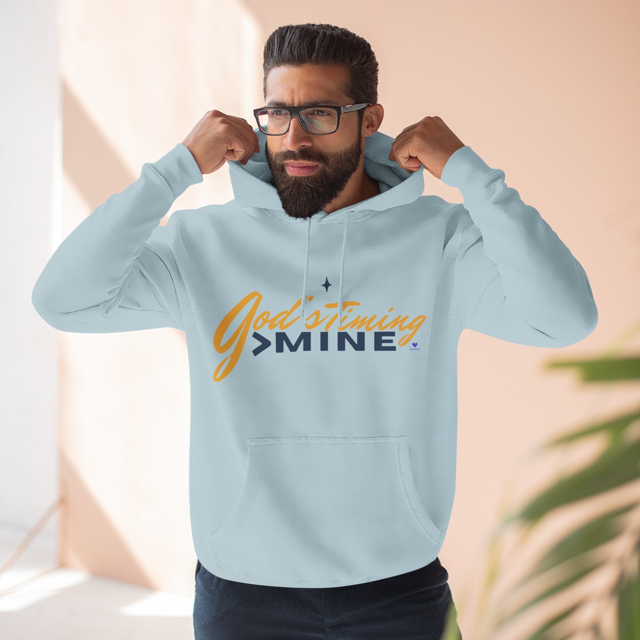 God's Timing > Mine | Unisex Fleece Hooded Sweatshirt