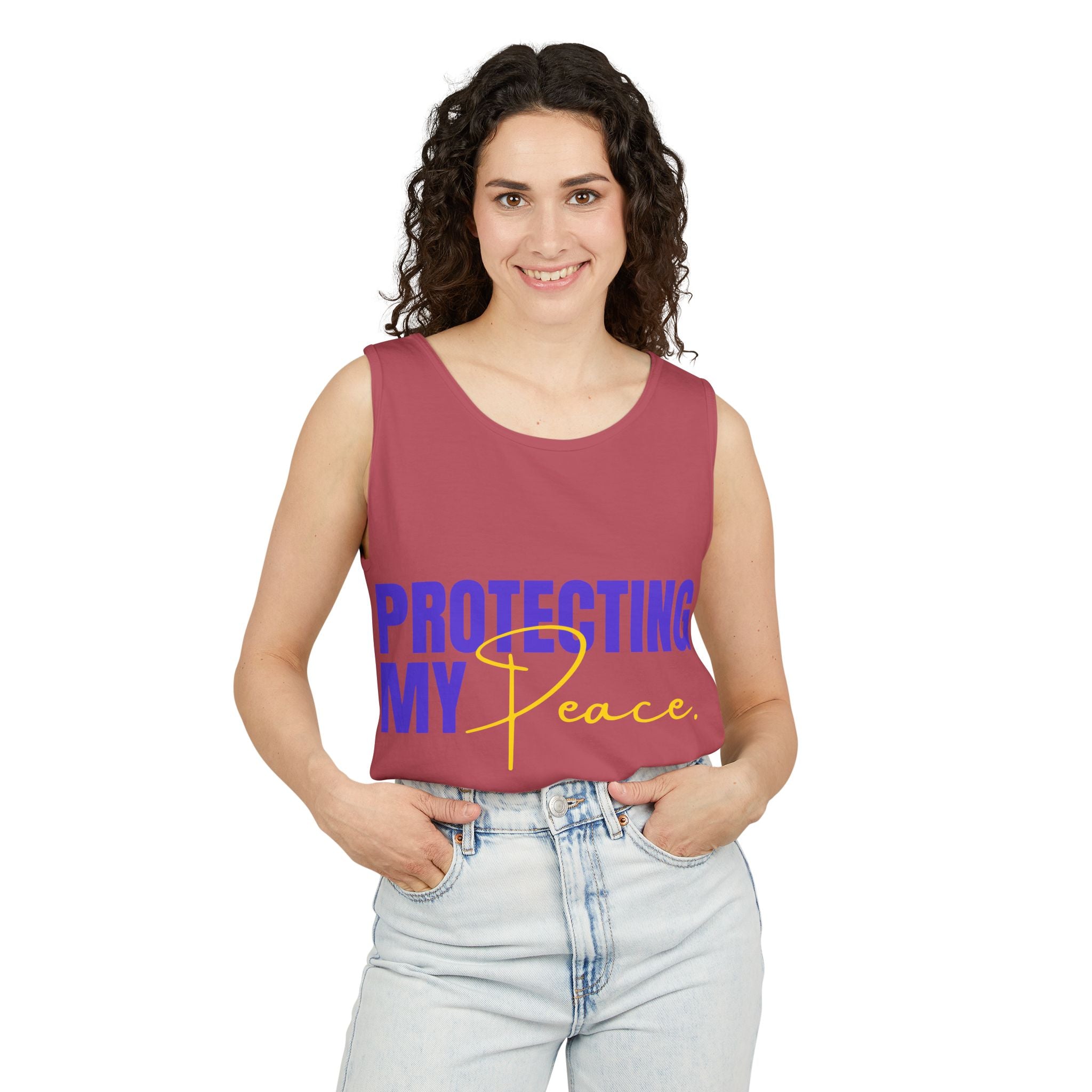 Protecting My Peace | Unisex Garment-Dyed Tank Top