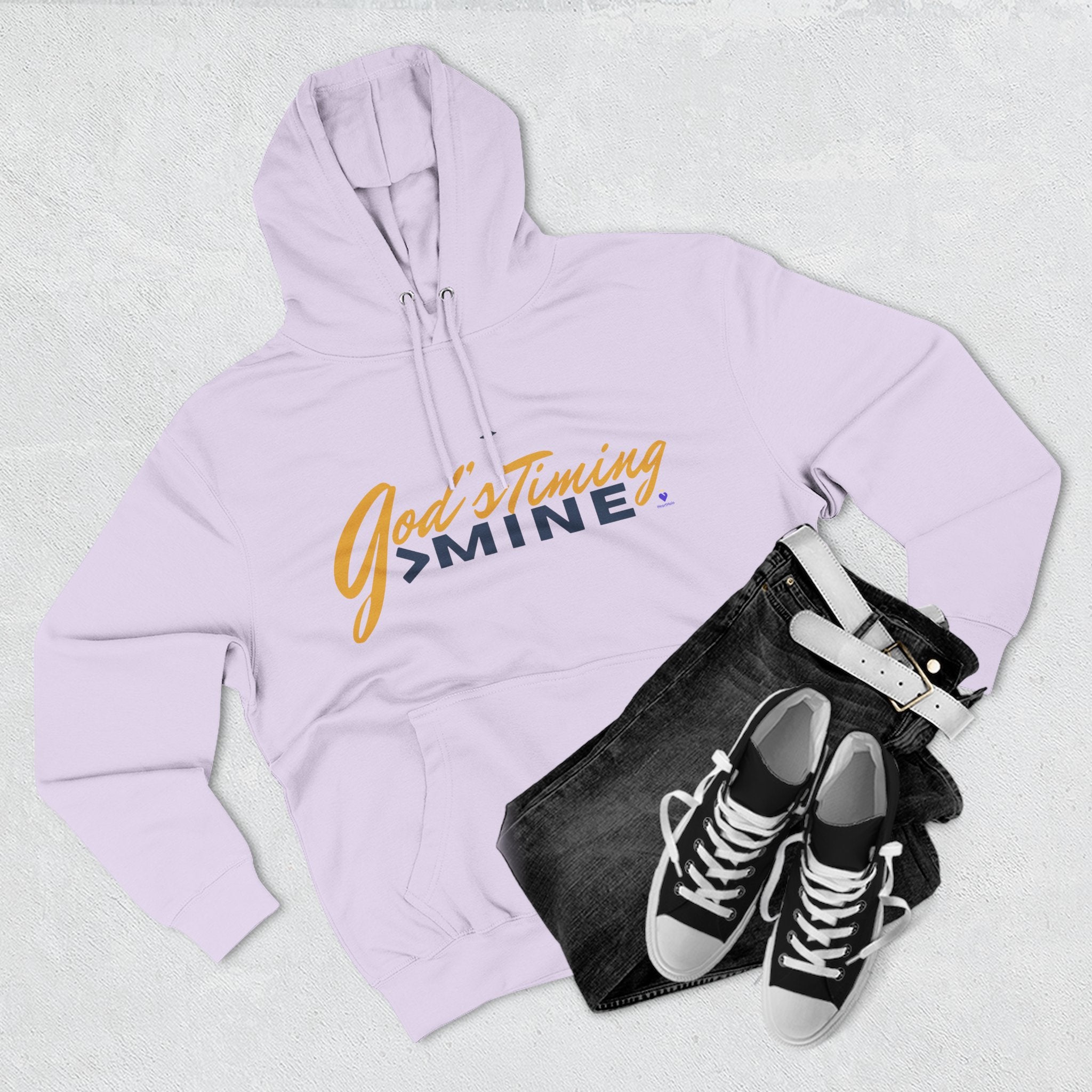 God's Timing > Mine | Unisex Fleece Hooded Sweatshirt
