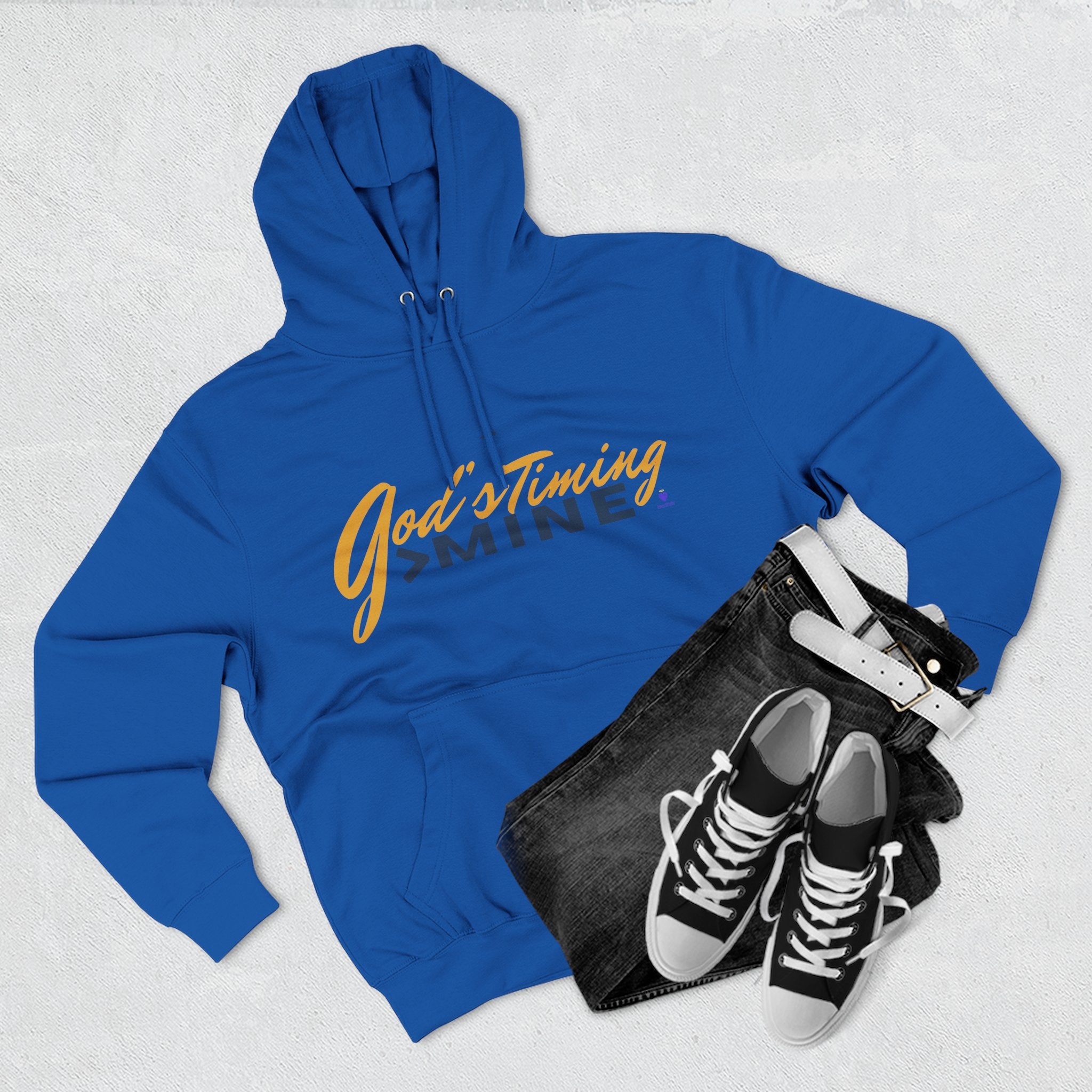 God's Timing > Mine | Unisex Fleece Hooded Sweatshirt