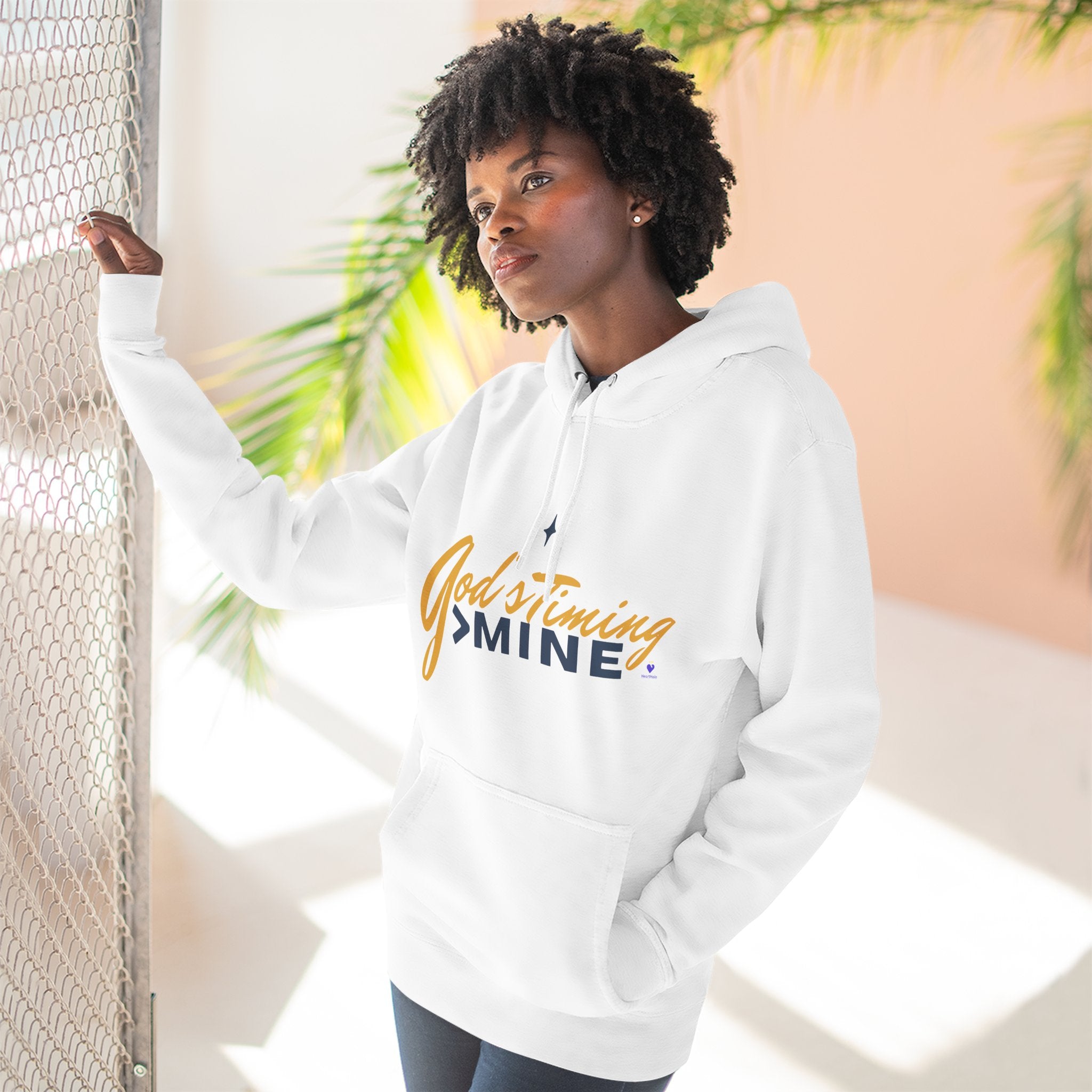 God's Timing > Mine | Unisex Fleece Hooded Sweatshirt