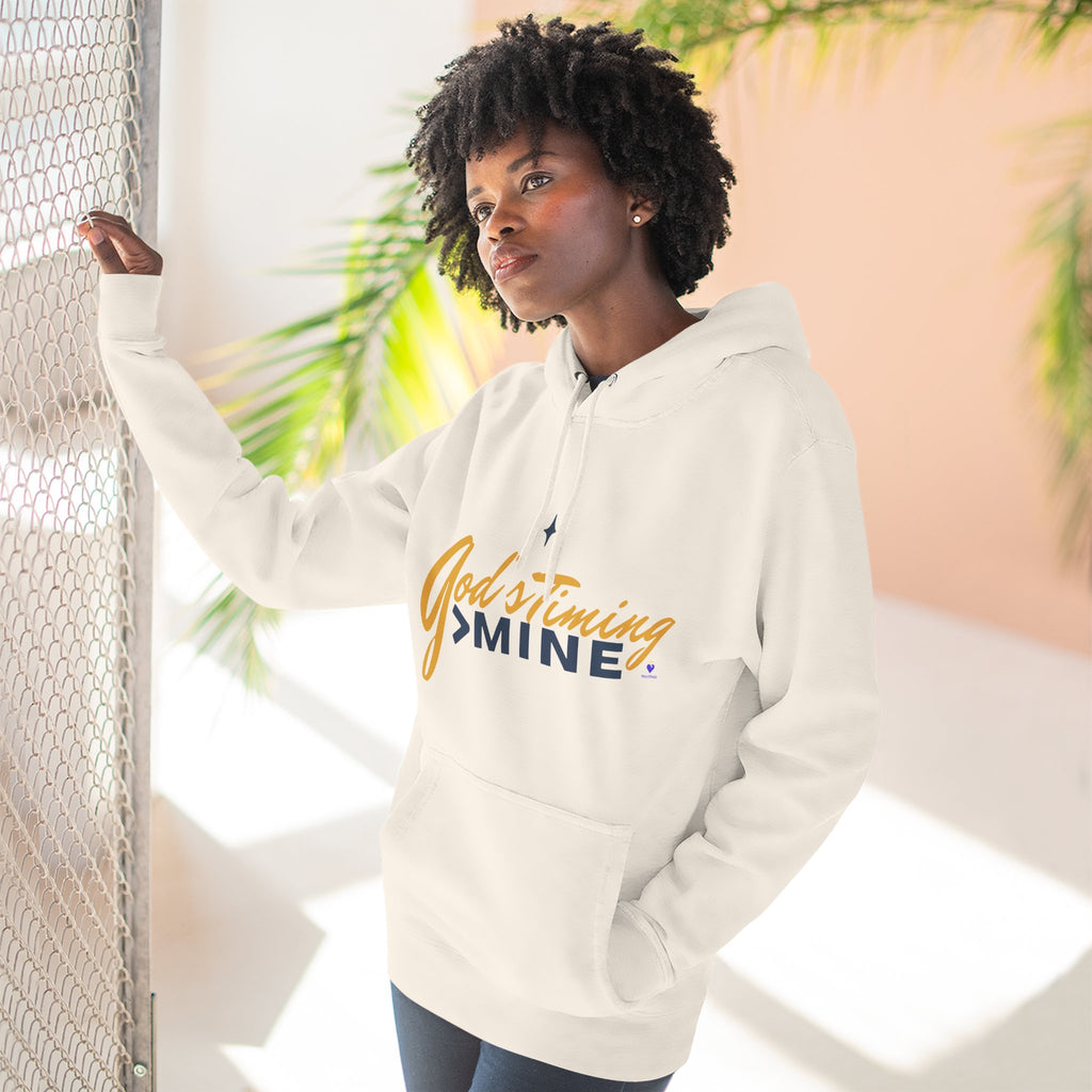 God's Timing > Mine | Unisex Fleece Hooded Sweatshirt