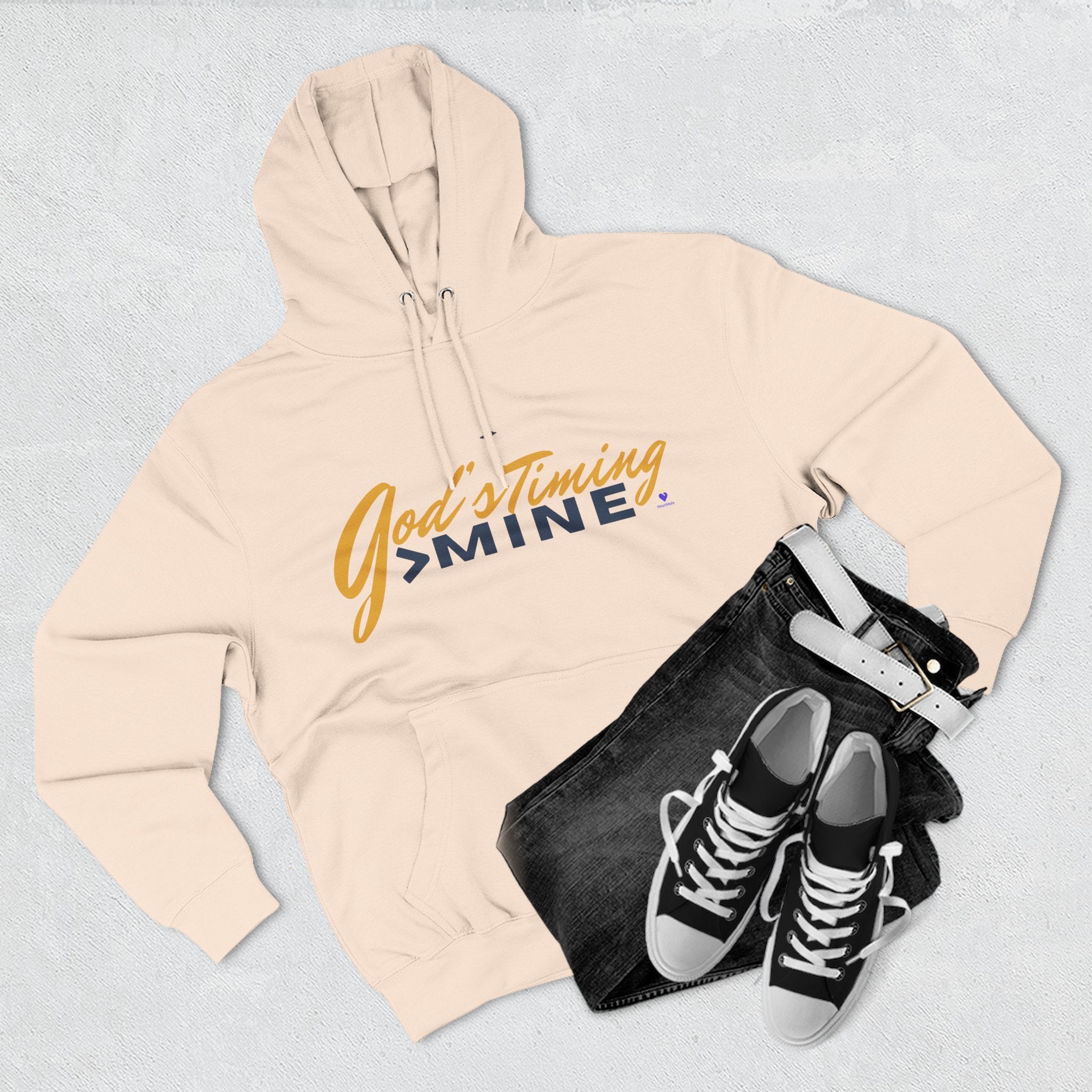 God's Timing > Mine | Unisex Fleece Hooded Sweatshirt