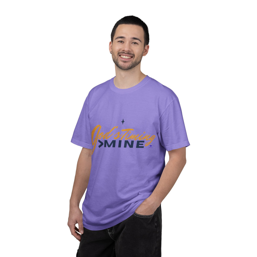 God's Timing > Mine | Unisex Garment-Dyed T-Shirt