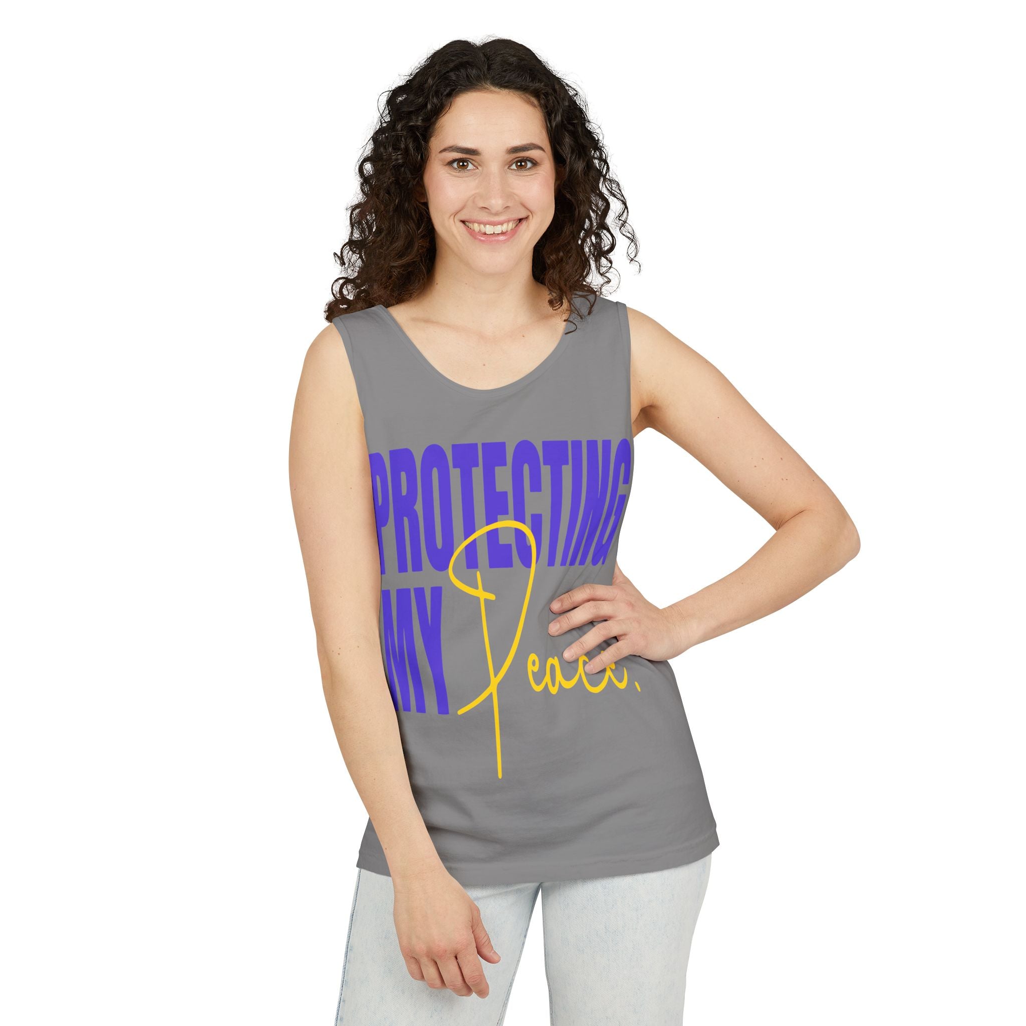Protecting My Peace | Unisex Garment-Dyed Tank