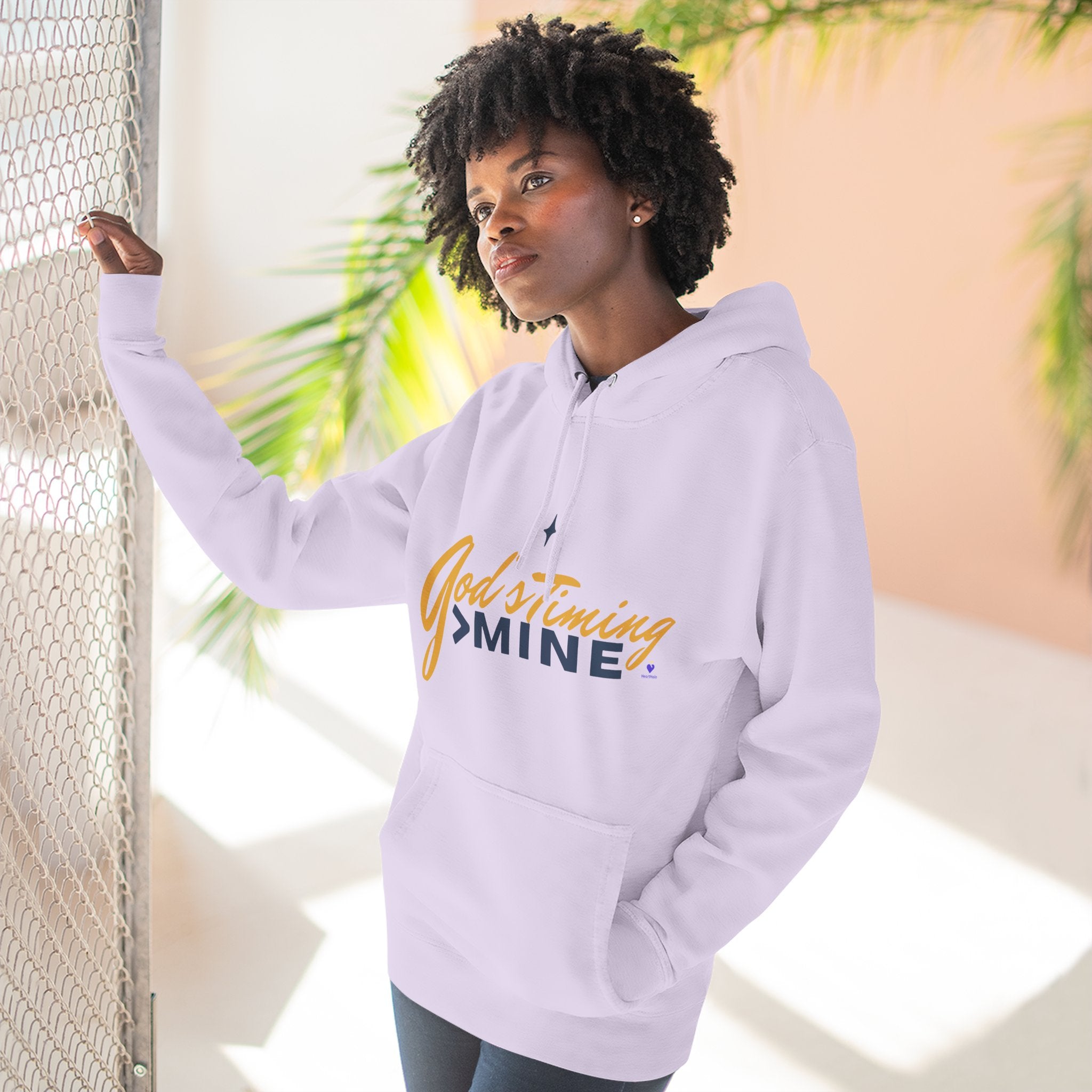 God's Timing > Mine | Unisex Fleece Hooded Sweatshirt