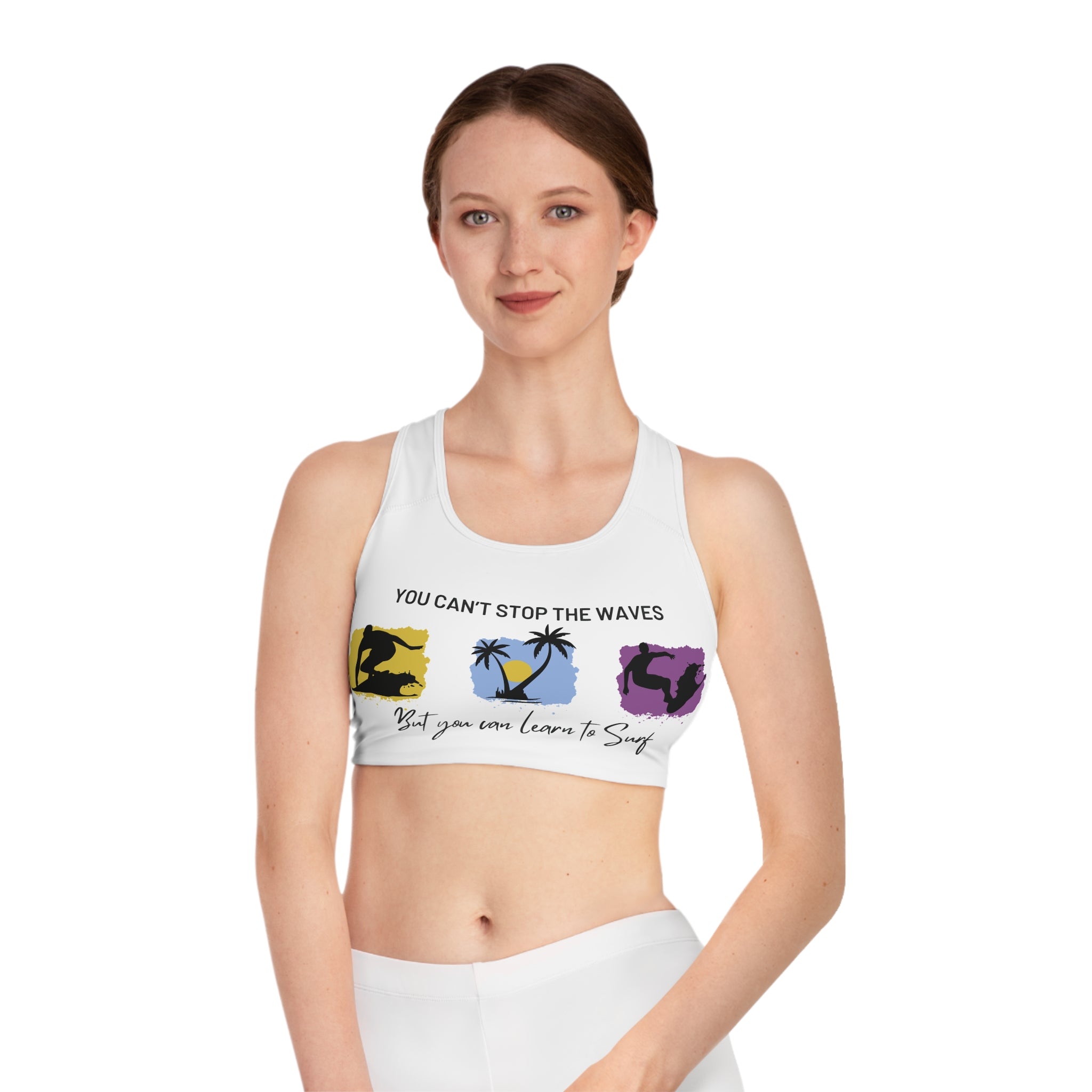 You cant stop the waves | Sports Bra