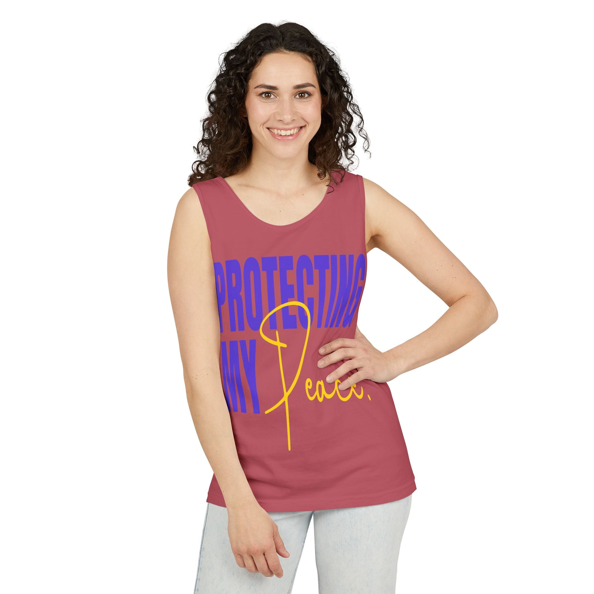 Protecting My Peace | Unisex Garment-Dyed Tank