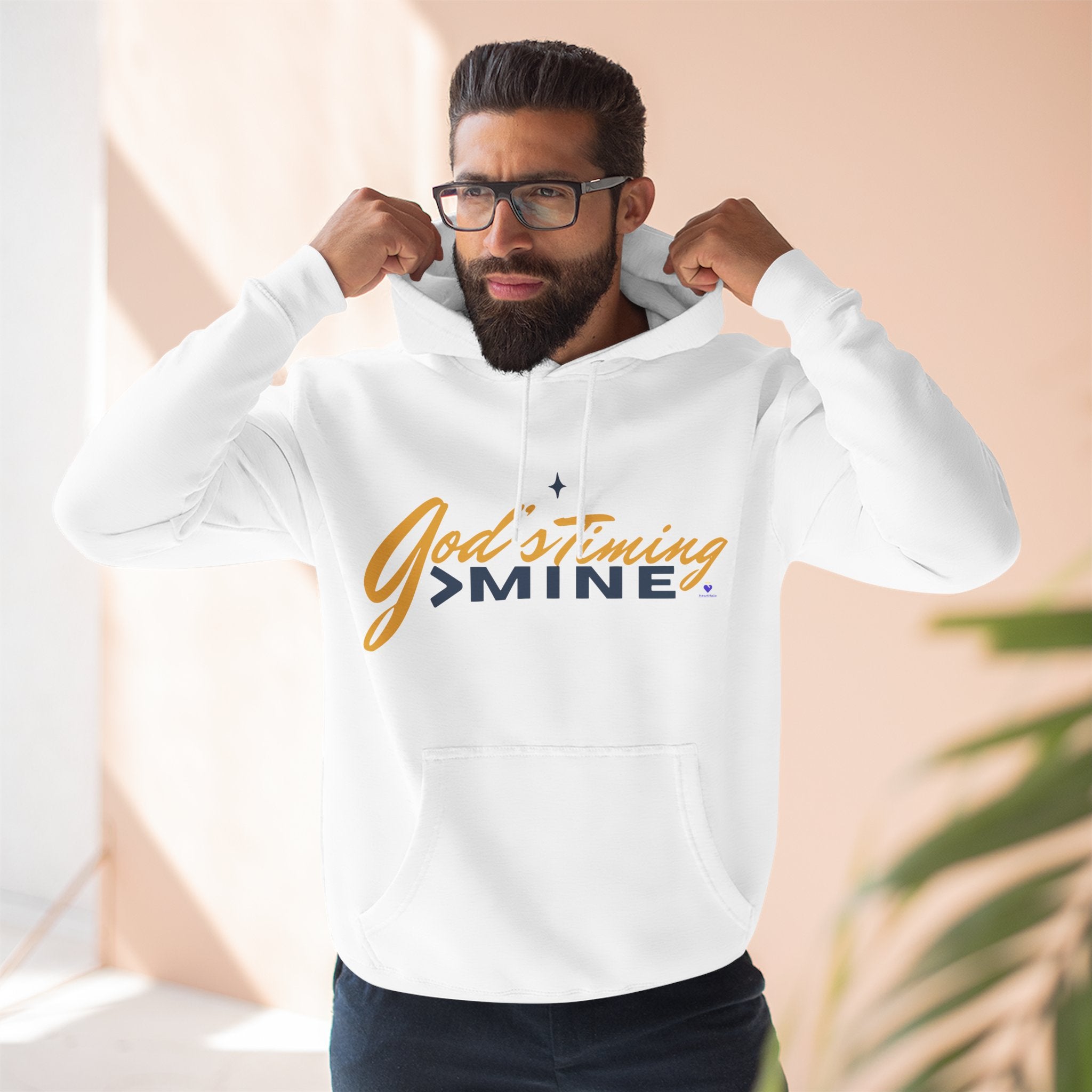 God's Timing > Mine | Unisex Fleece Hooded Sweatshirt