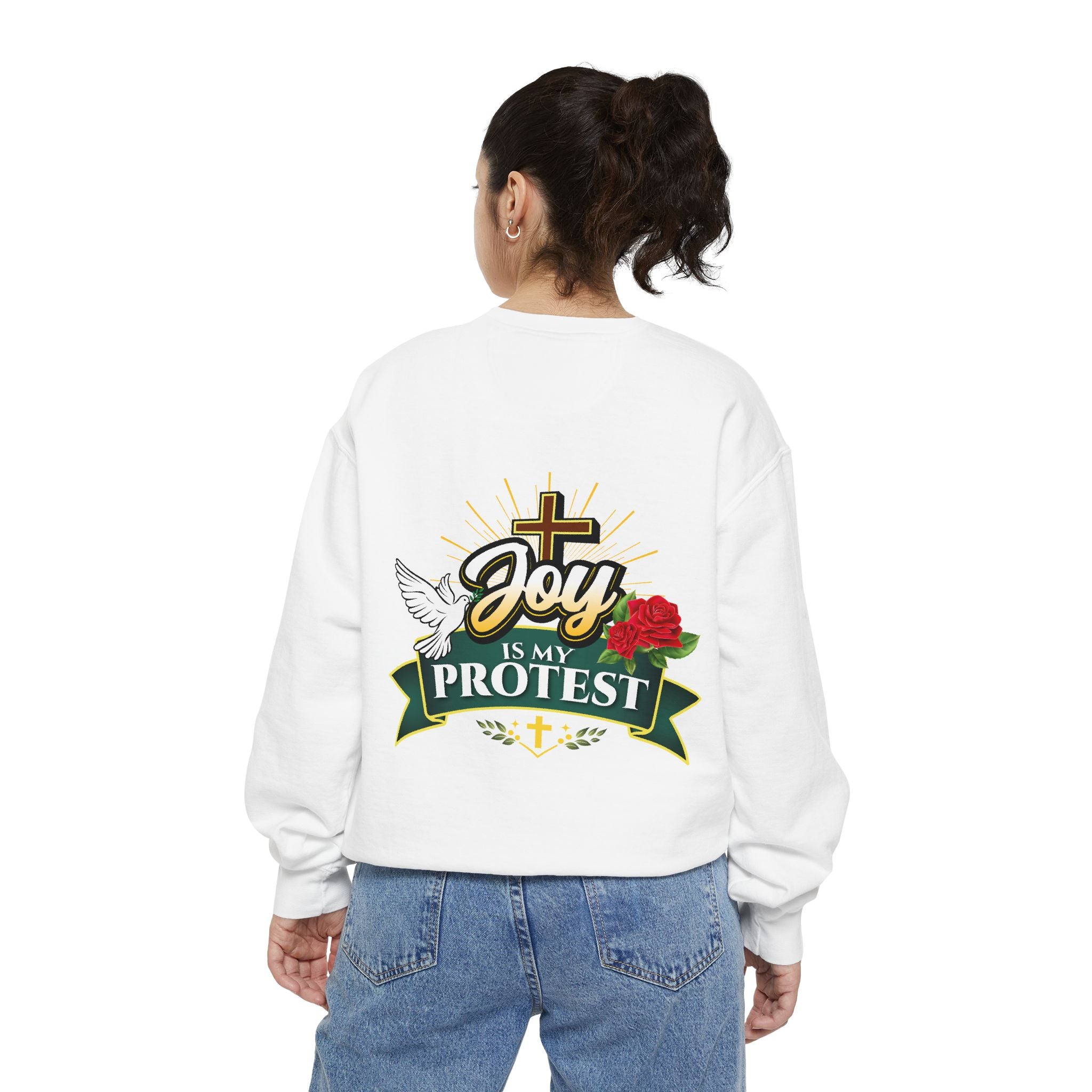 Joy Is My Protest Sweatshirt | Unisex Garment-Dyed Sweatshirt