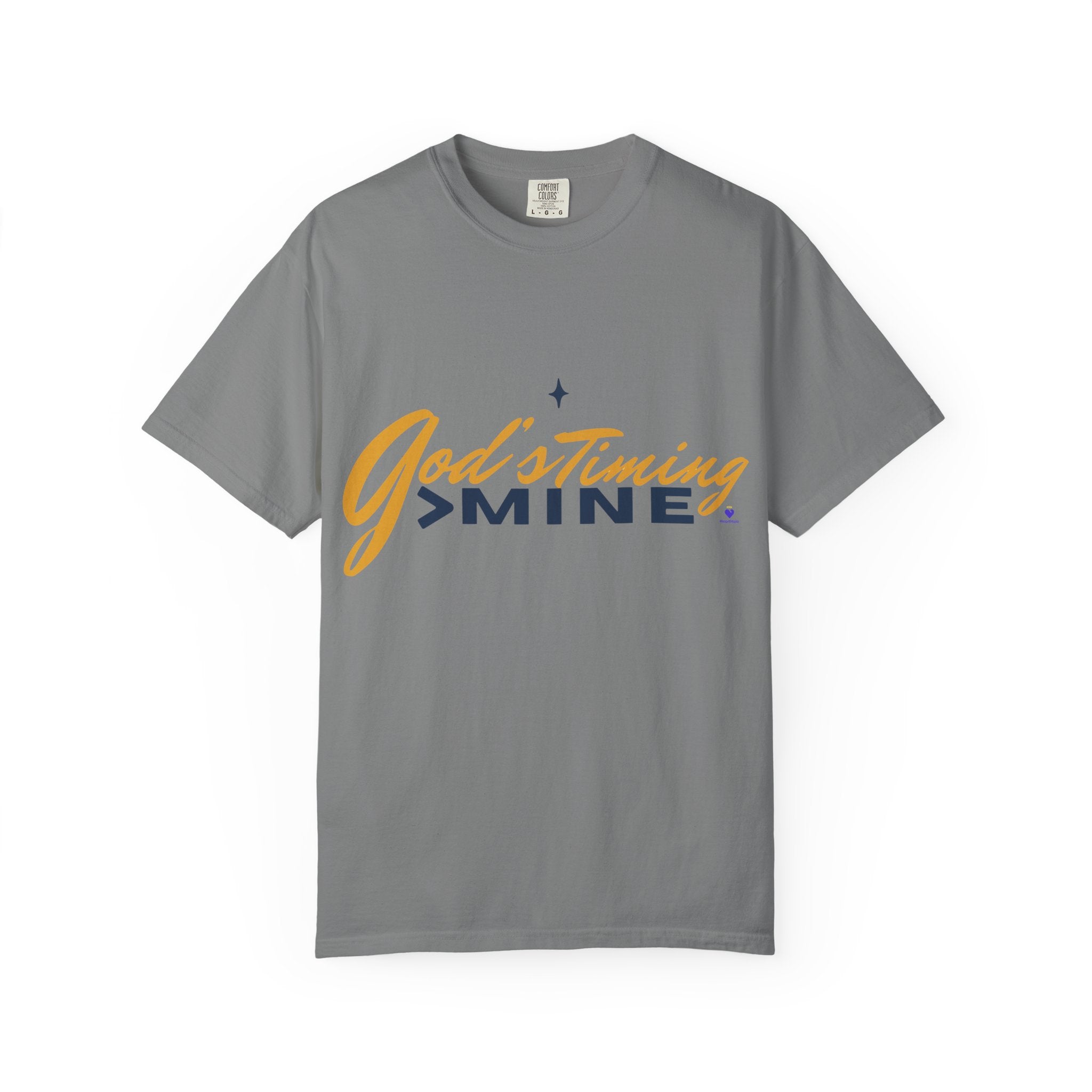 God's Timing Tee — "God's Timing > Mine" Inspirational Christian T-Shirt