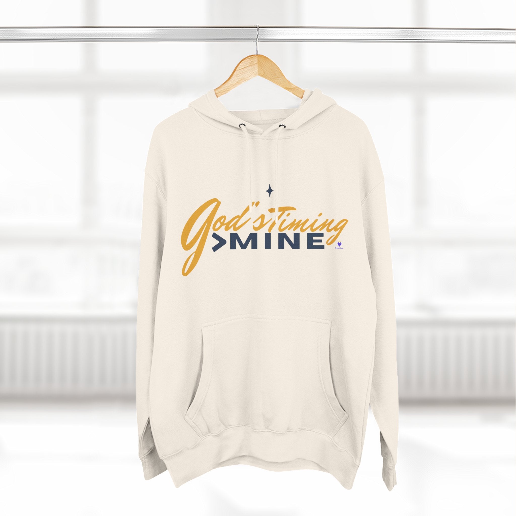 God's Timing > Mine | Unisex Fleece Hooded Sweatshirt
