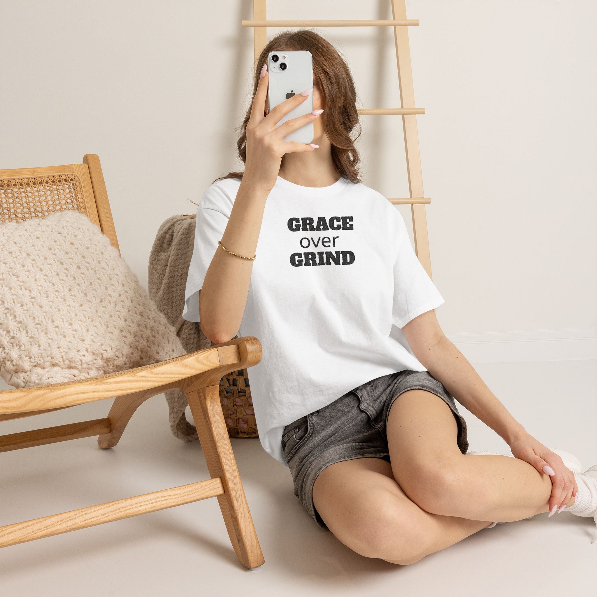 Grace over Grind | Embroidered Unisex Classic T-Shirt