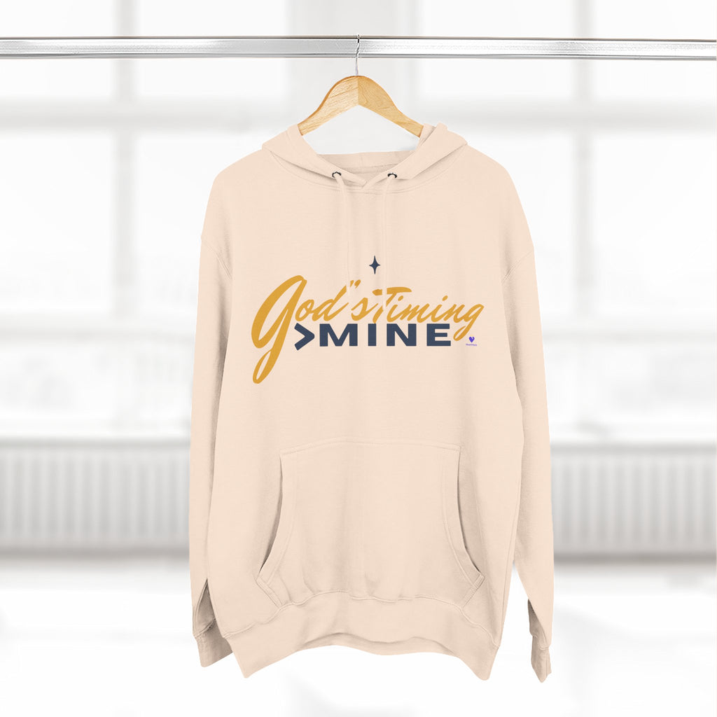 God's Timing > Mine | Unisex Fleece Hooded Sweatshirt
