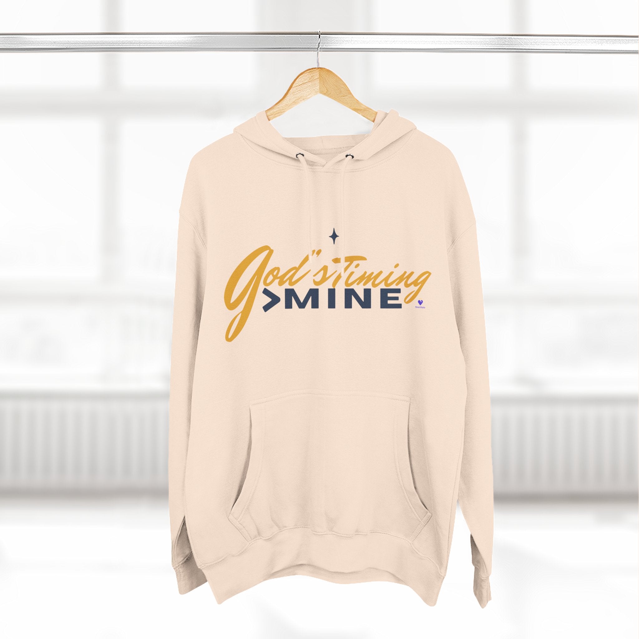 God's Timing > Mine | Unisex Fleece Hooded Sweatshirt